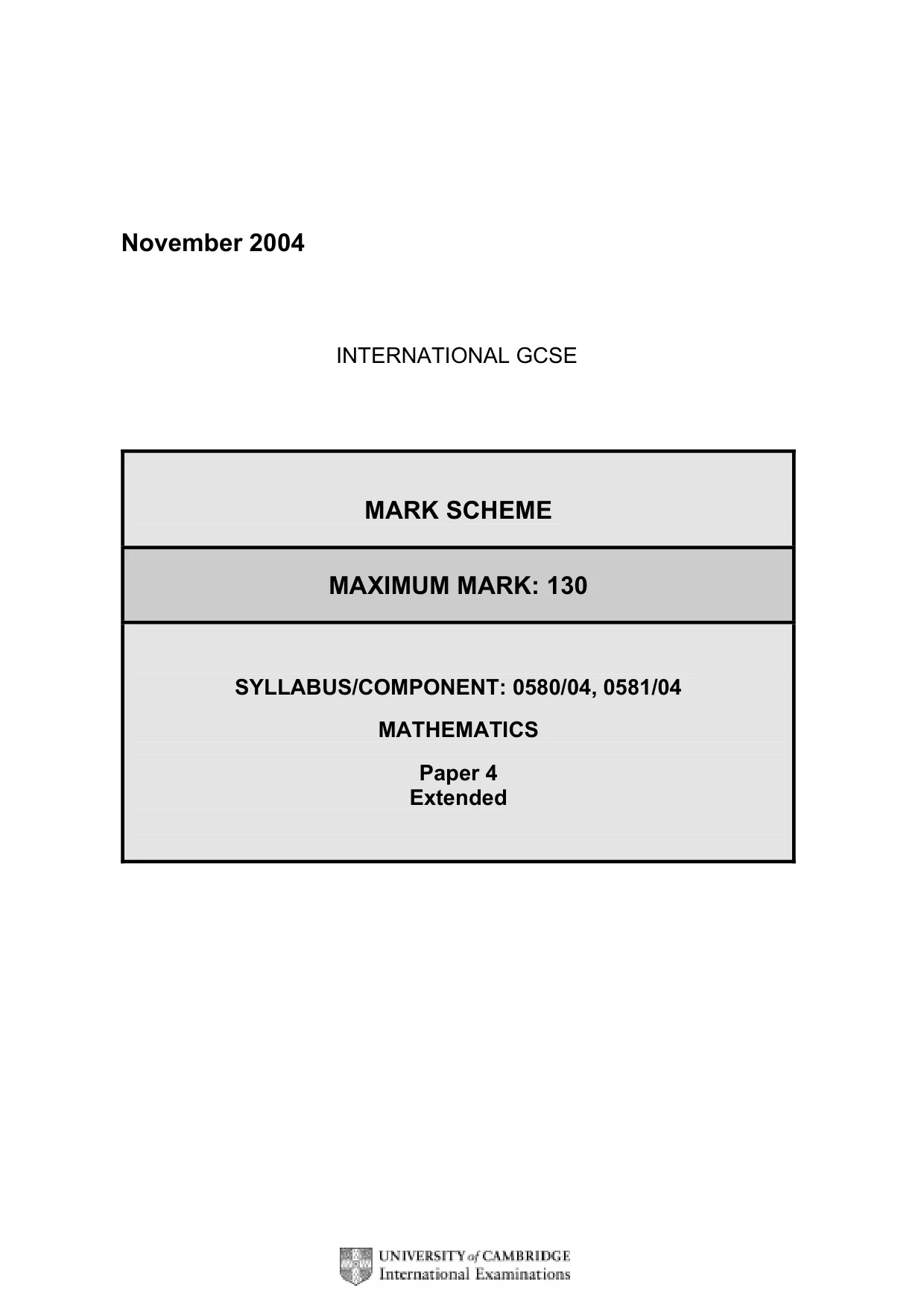 Mark scheme, page 4 of 9