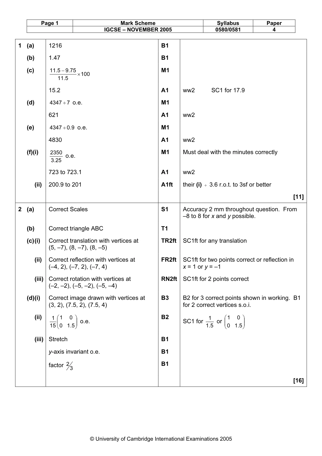 Mark scheme, page 3 of 10