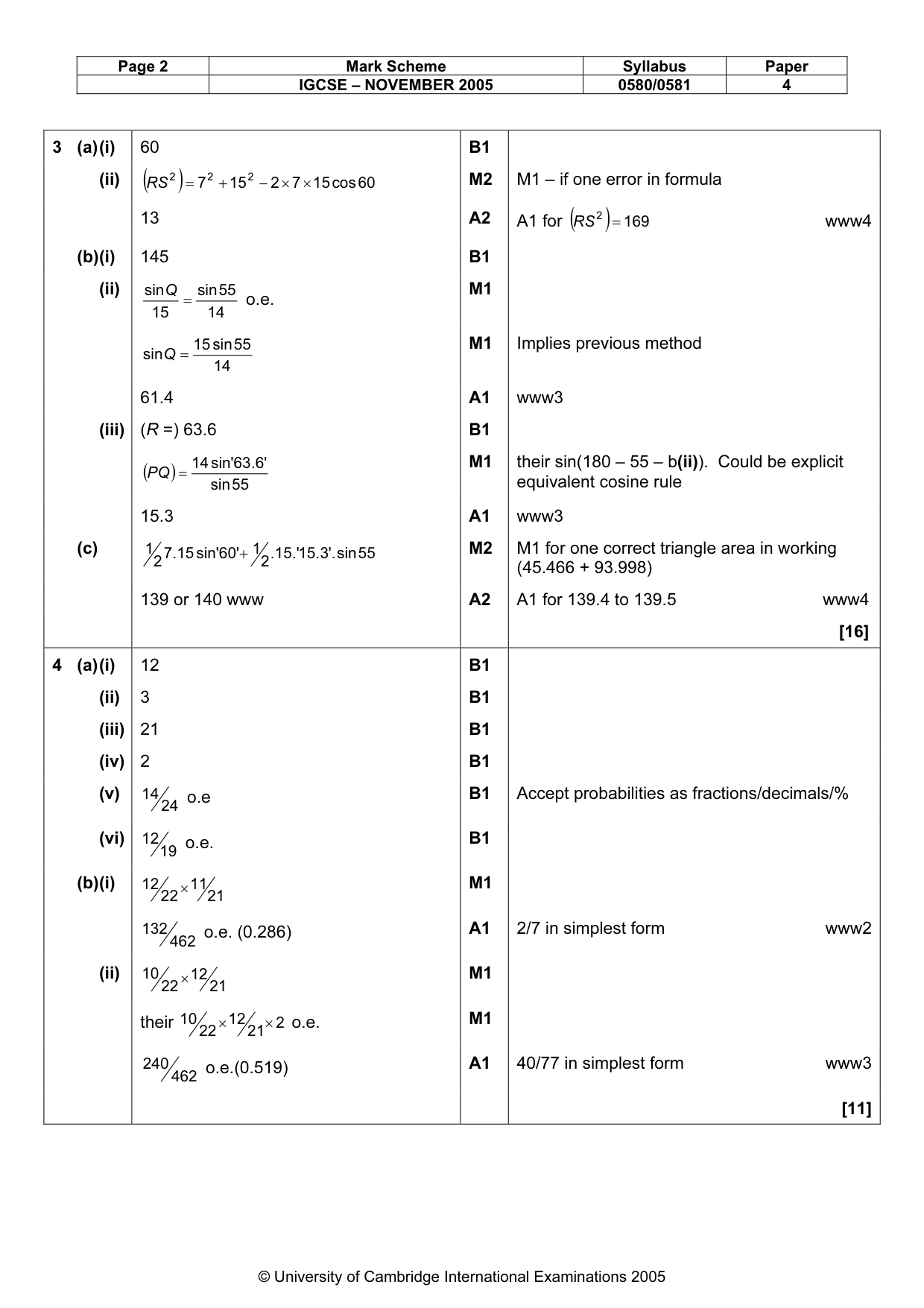 Mark scheme, page 4 of 10