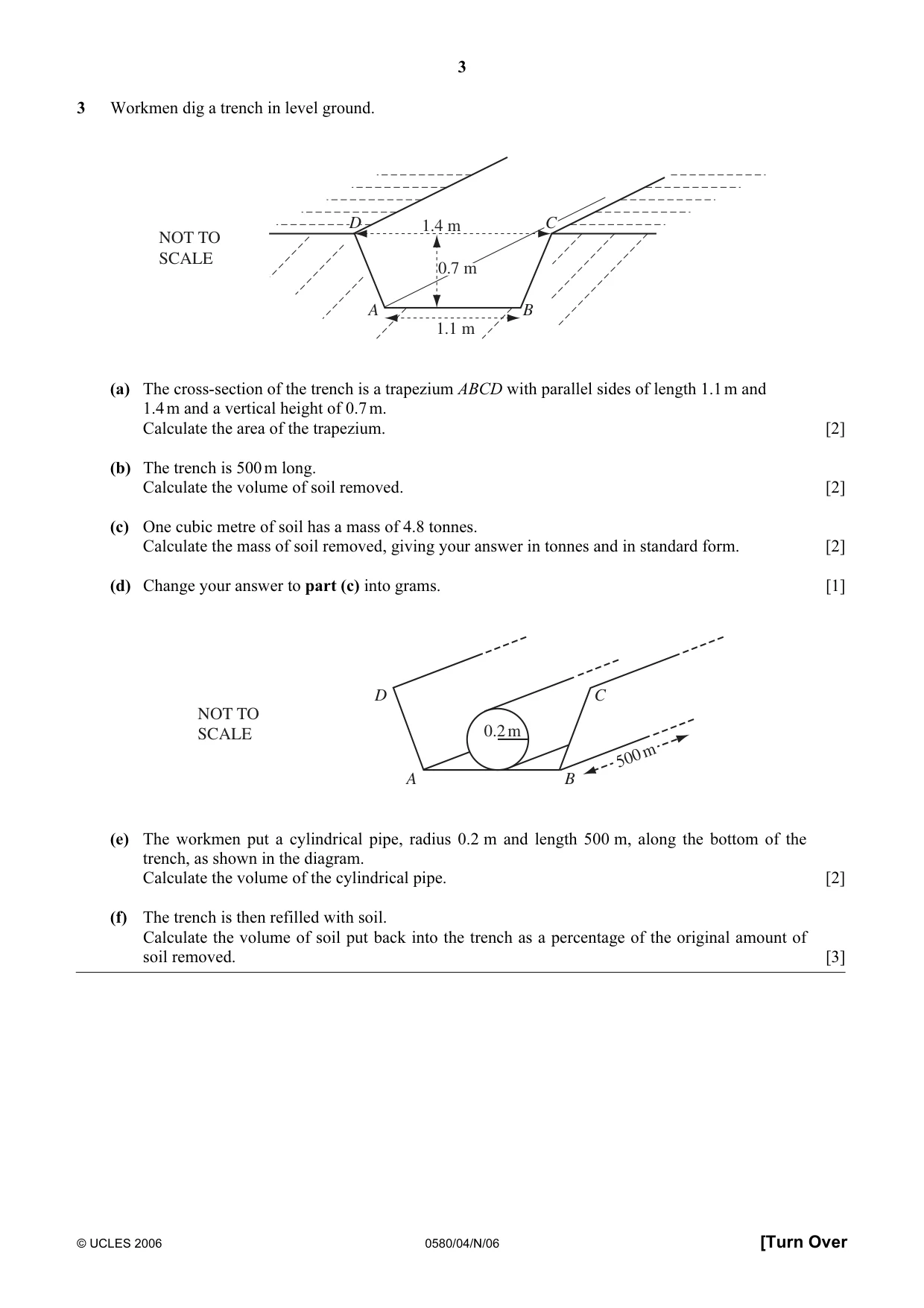 Cambridge IGCSE Mathematics 0580 2006 Oct/Nov Paper 4 · Variant 1 question paper, page 3 of 8