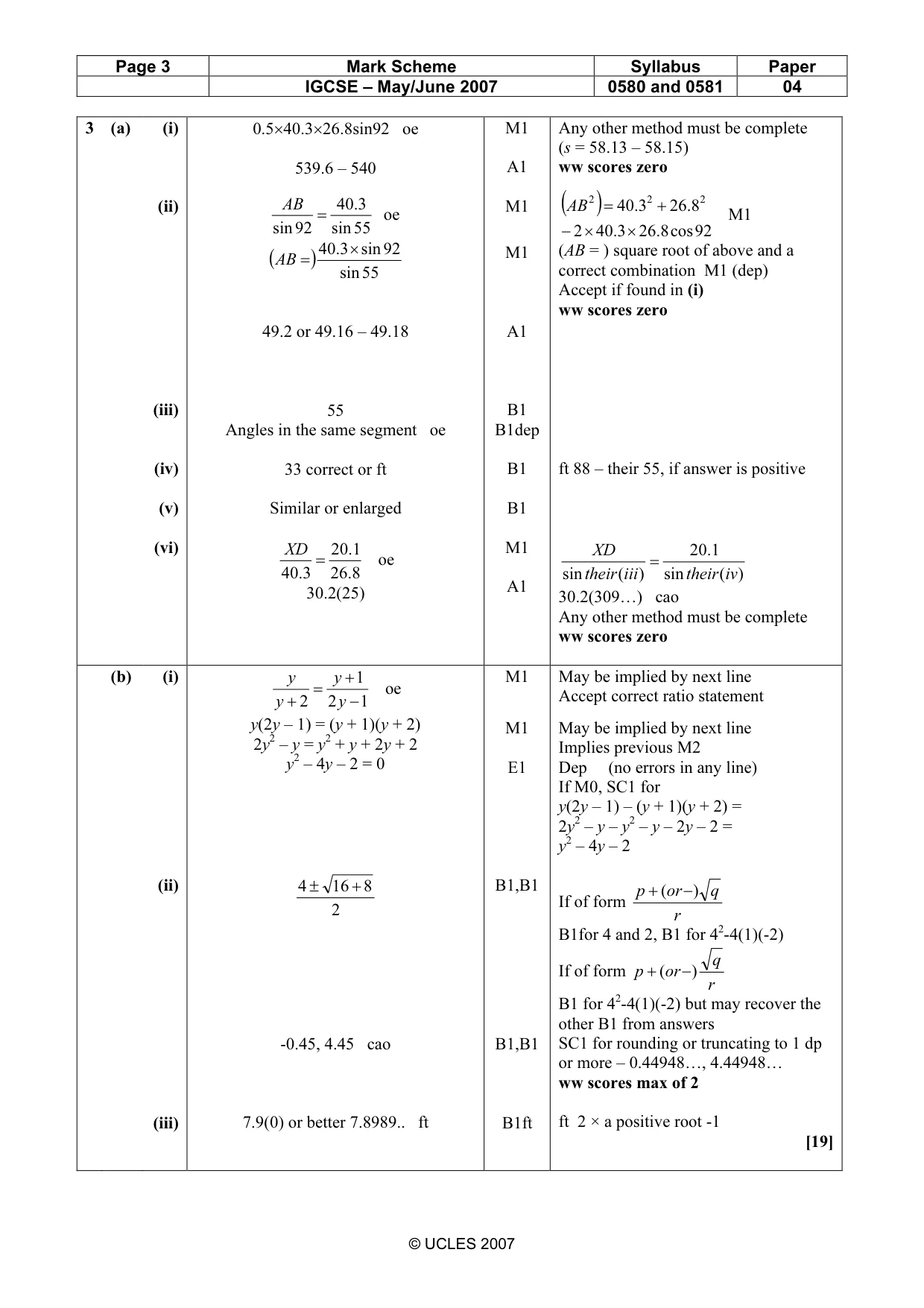Mark scheme, page 3 of 8