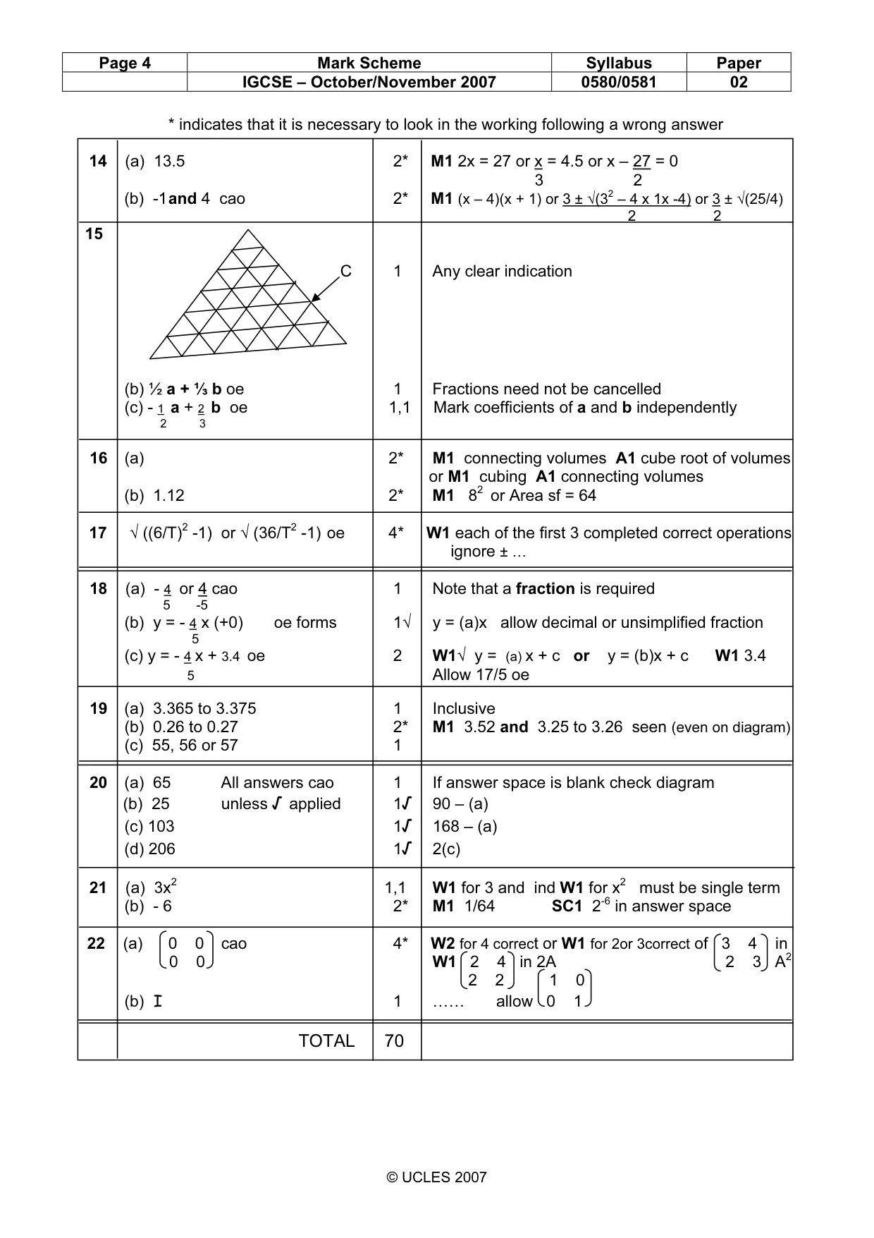 Mark scheme, page 4 of 4