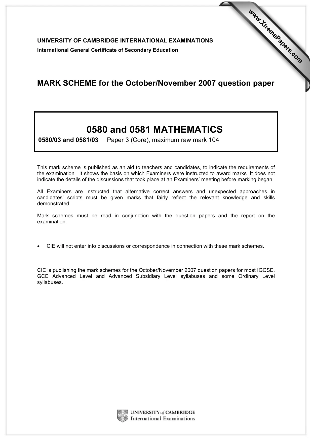 Mark scheme, page 1 of 5