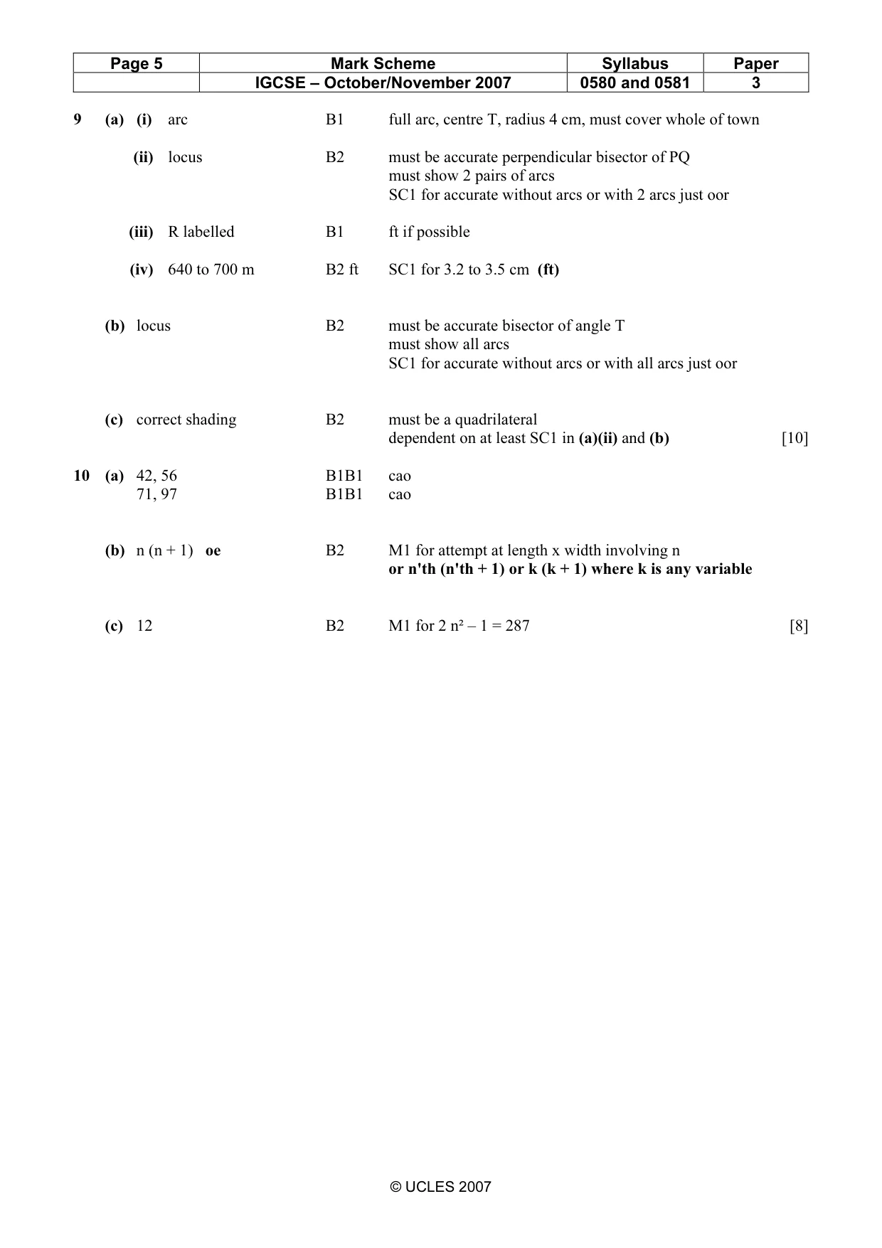Mark scheme, page 5 of 5