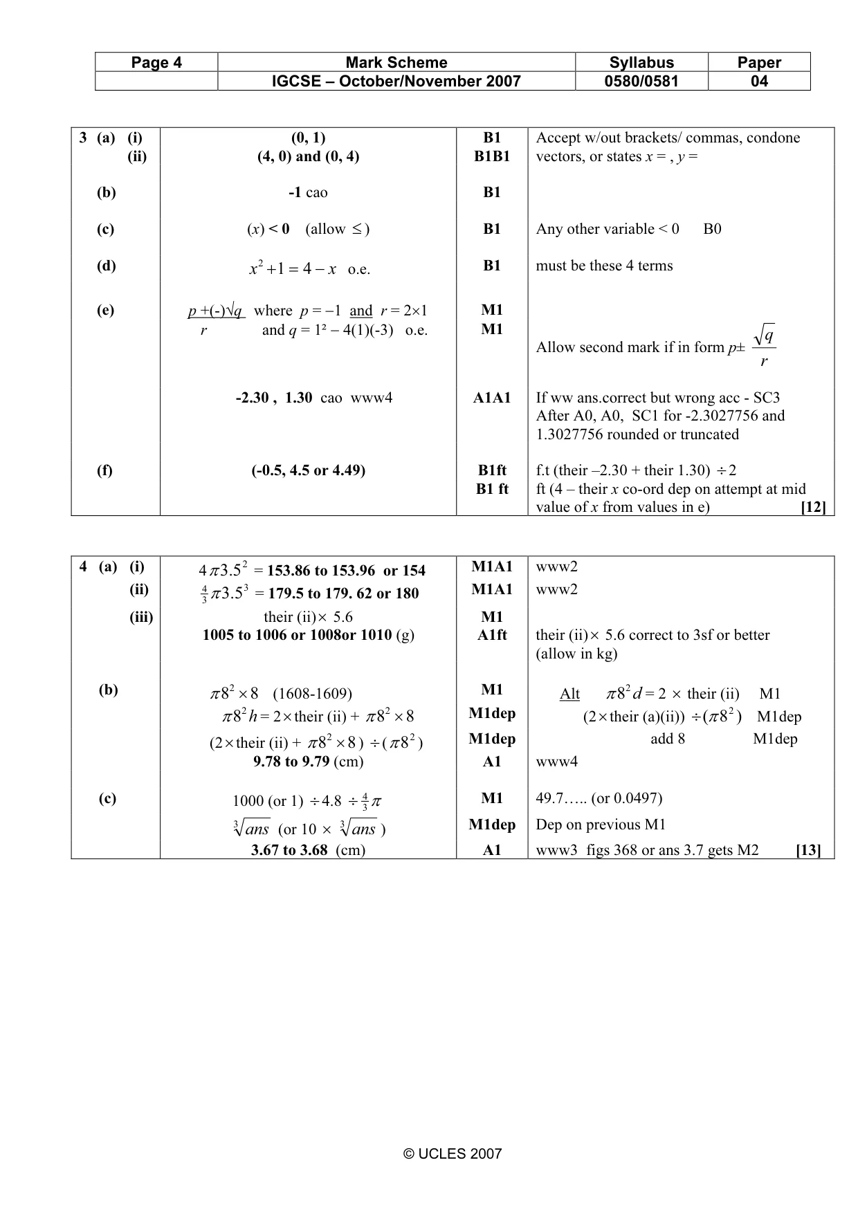 Mark scheme, page 4 of 7