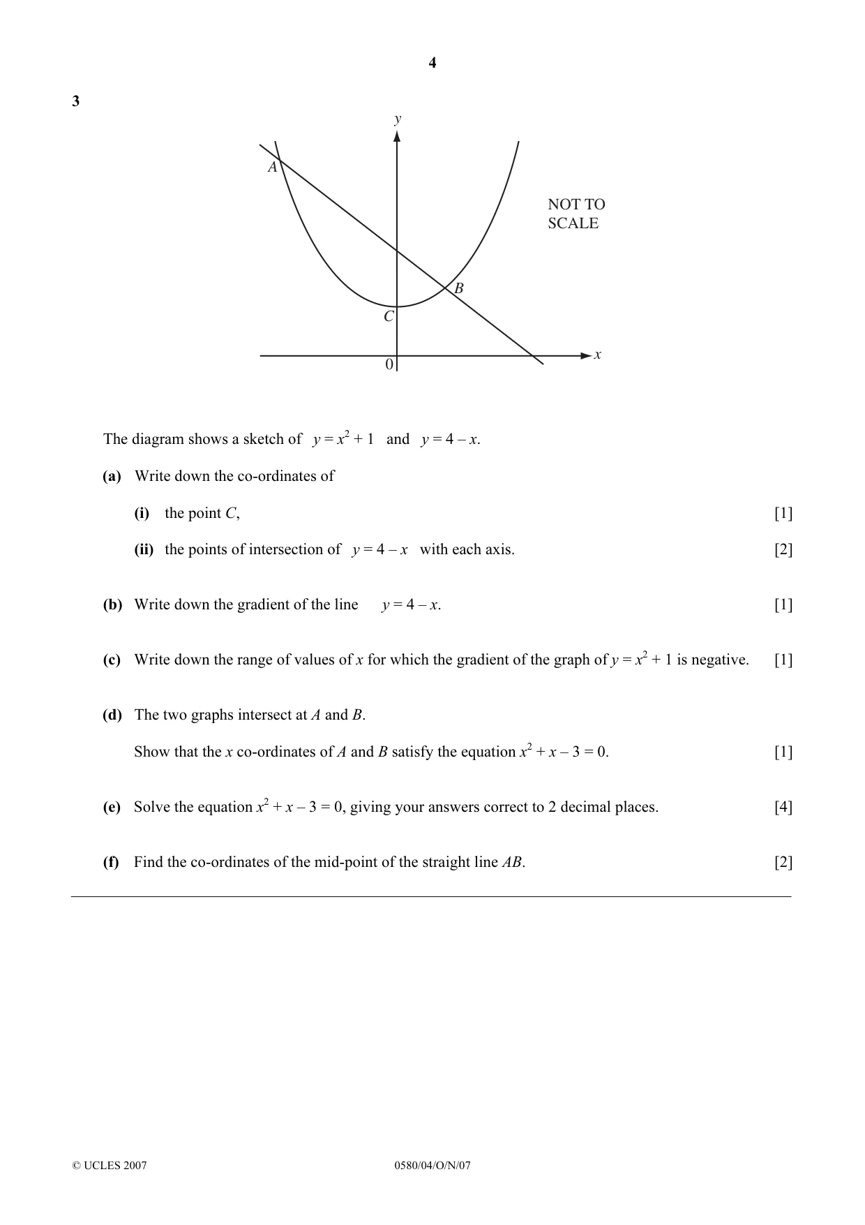 Cambridge IGCSE Mathematics 0580 2007 Oct/Nov Paper 4 · Variant 1 question paper, page 4 of 12