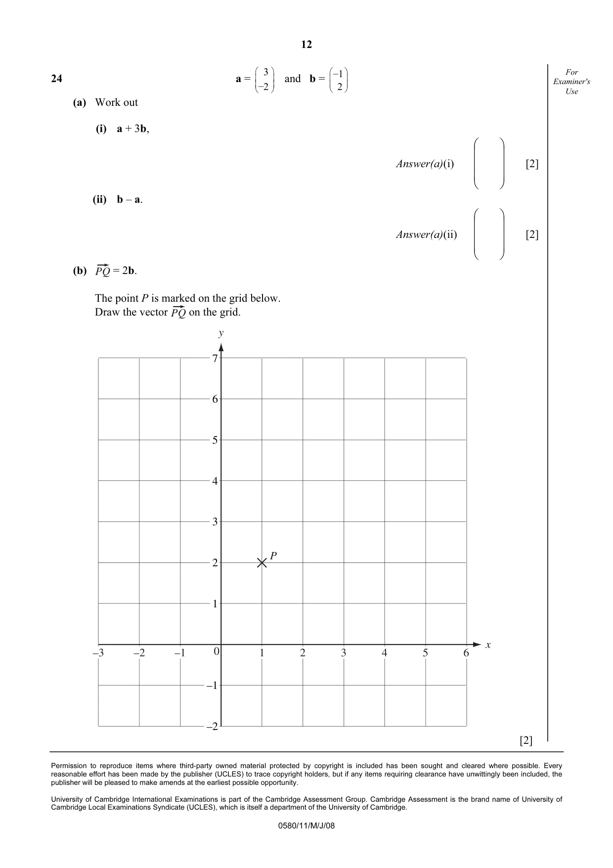 Cambridge IGCSE Mathematics 0580 2008 May/June Paper 1 · Variant 1 question paper, page 13 of 25