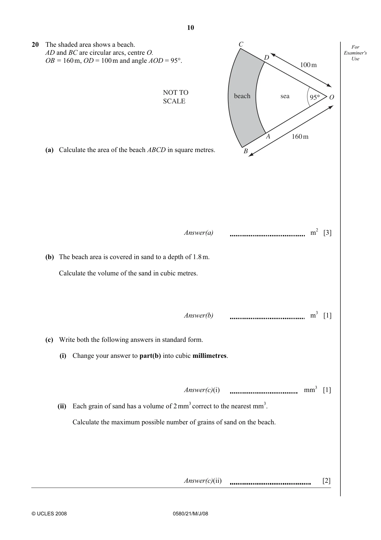 Cambridge IGCSE Mathematics 0580 2008 May/June Paper 2 · Variant 1 question paper, page 11 of 25