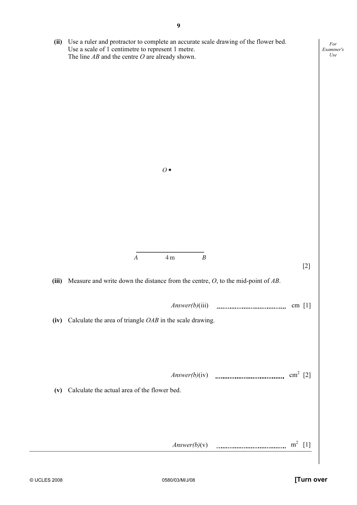 Cambridge IGCSE Mathematics 0580 2008 May/June Paper 3 · Variant 1 question paper, page 9 of 16