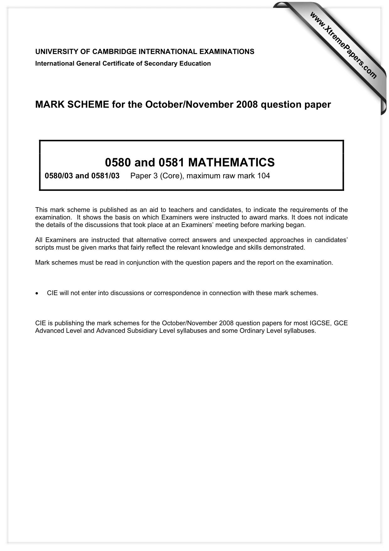 Mark scheme, page 1 of 5