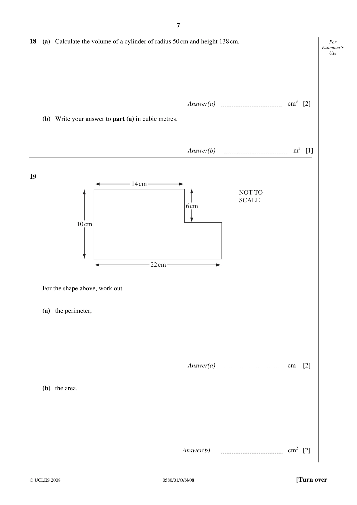 Cambridge IGCSE Mathematics 0580 2008 Oct/Nov Paper 1 · Variant 0 question paper, page 8 of 25