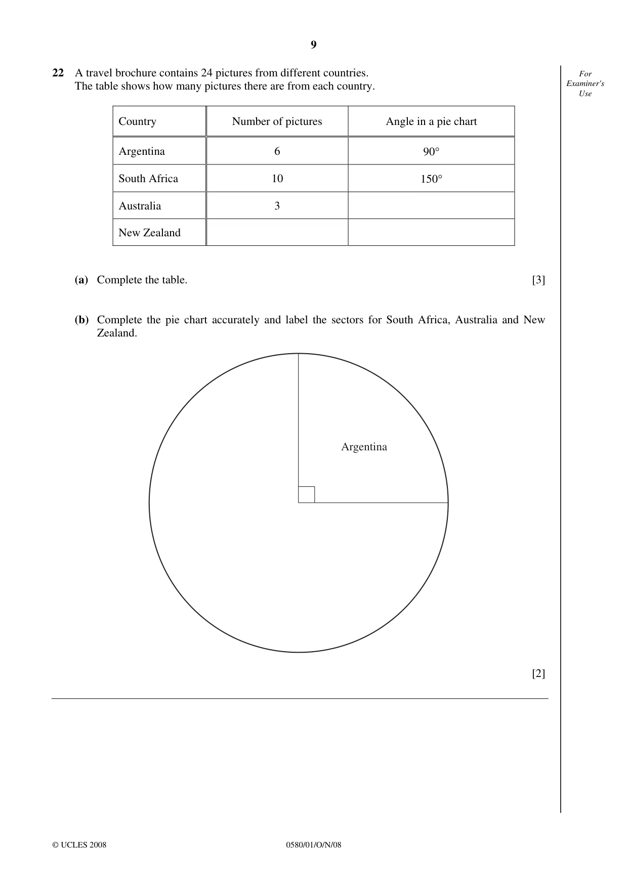 Cambridge IGCSE Mathematics 0580 2008 Oct/Nov Paper 1 · Variant 0 question paper, page 10 of 25