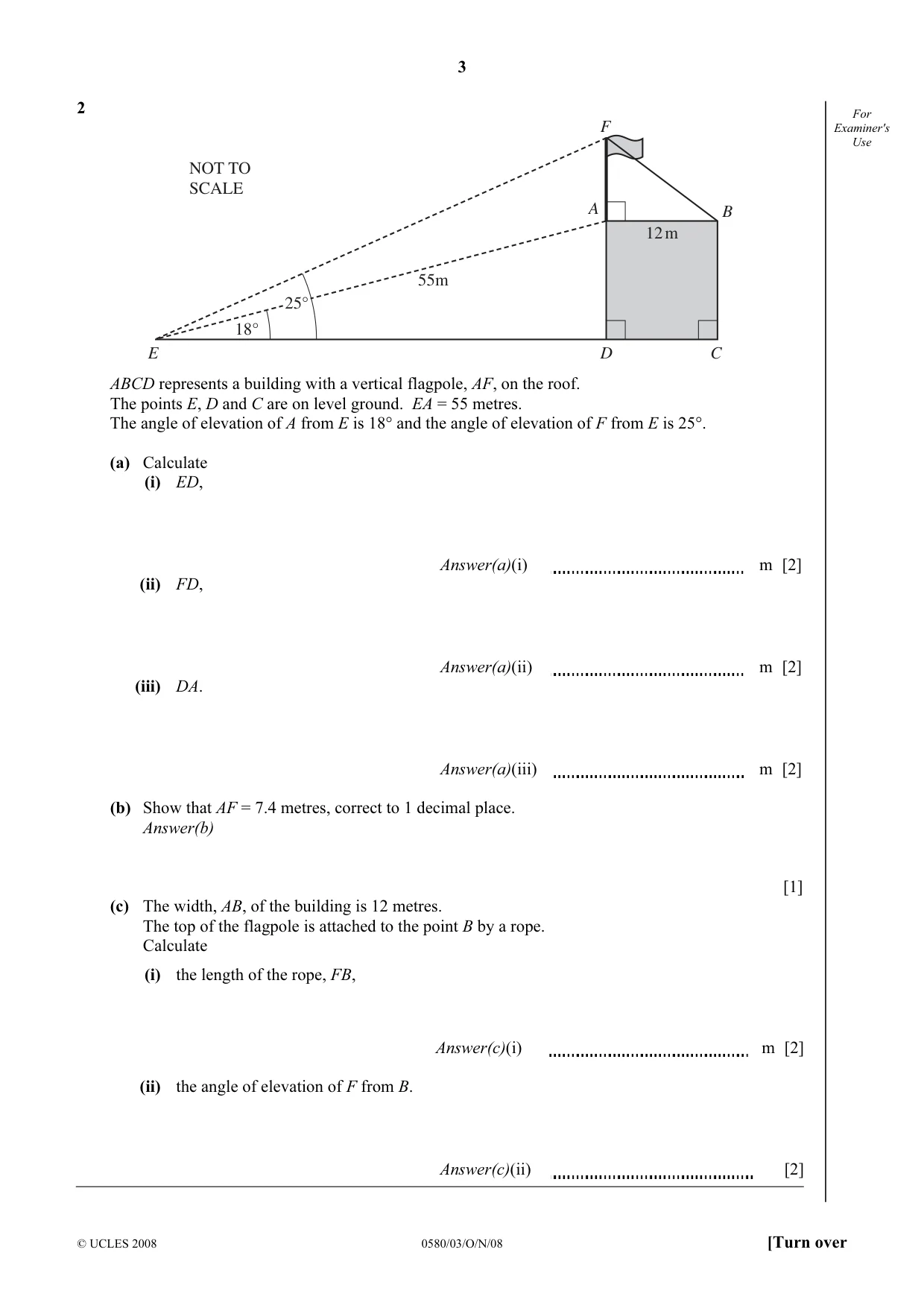 Cambridge IGCSE Mathematics 0580 2008 Oct/Nov Paper 3 · Variant 1 question paper, page 3 of 12