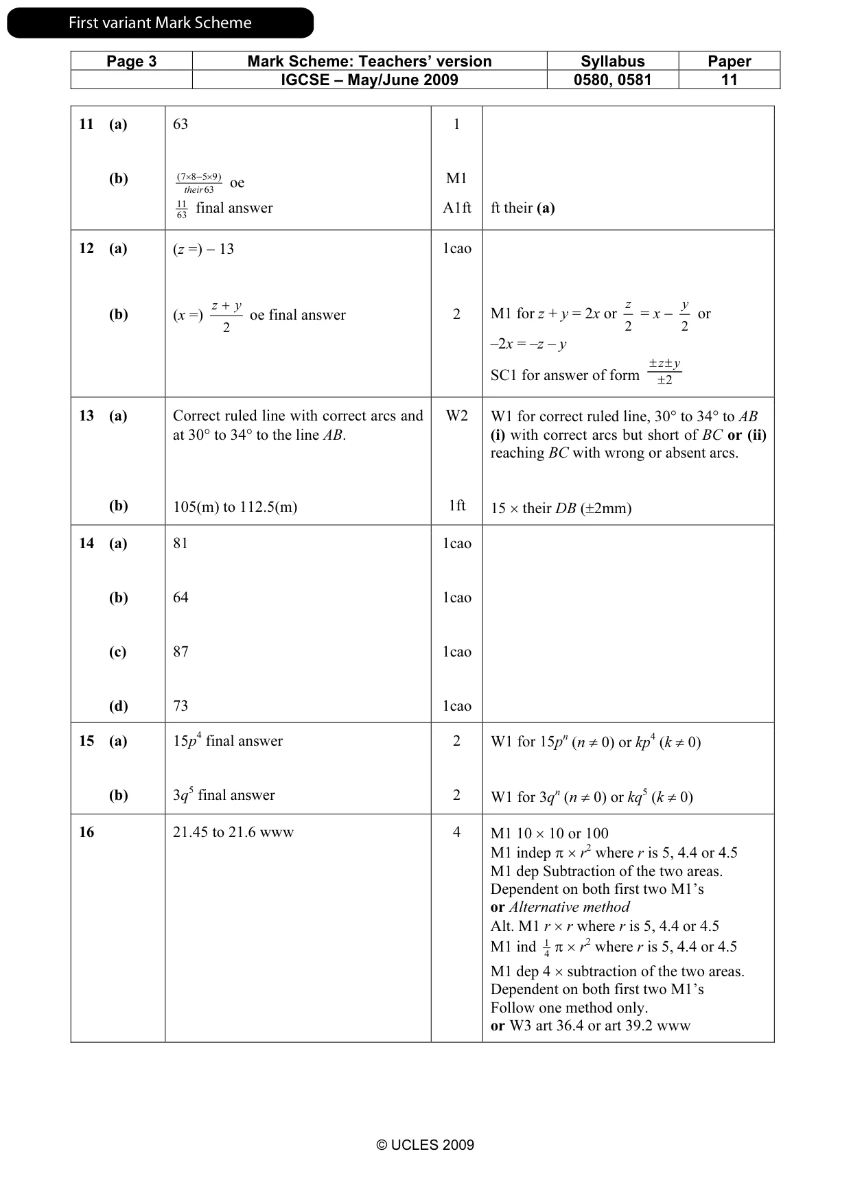 Mark scheme, page 4 of 9