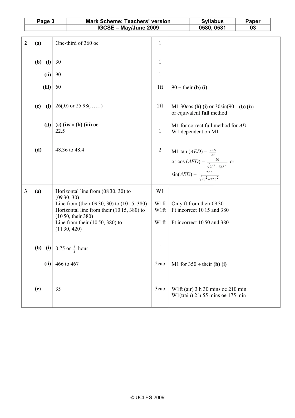Mark scheme, page 3 of 6