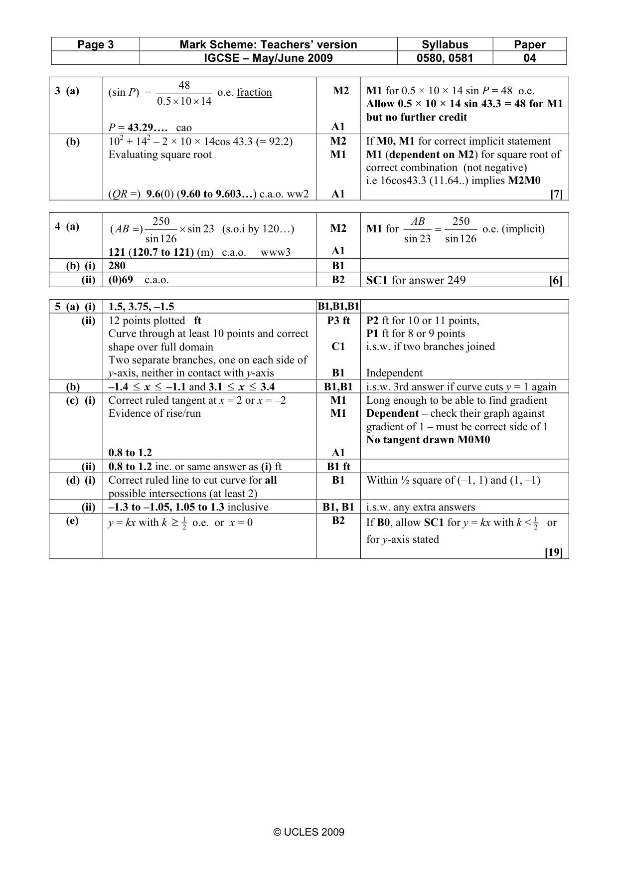 Mark scheme, page 3 of 7