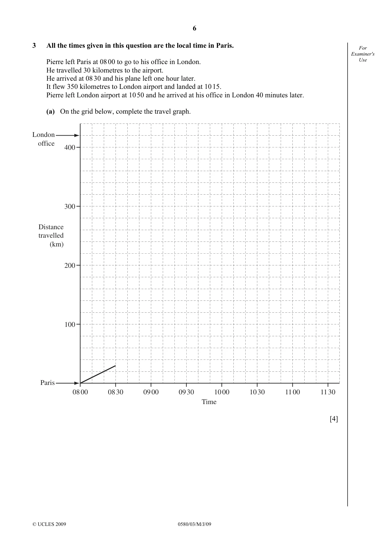 Cambridge IGCSE Mathematics 0580 2009 May/June Paper 3 · Variant 1 question paper, page 6 of 16