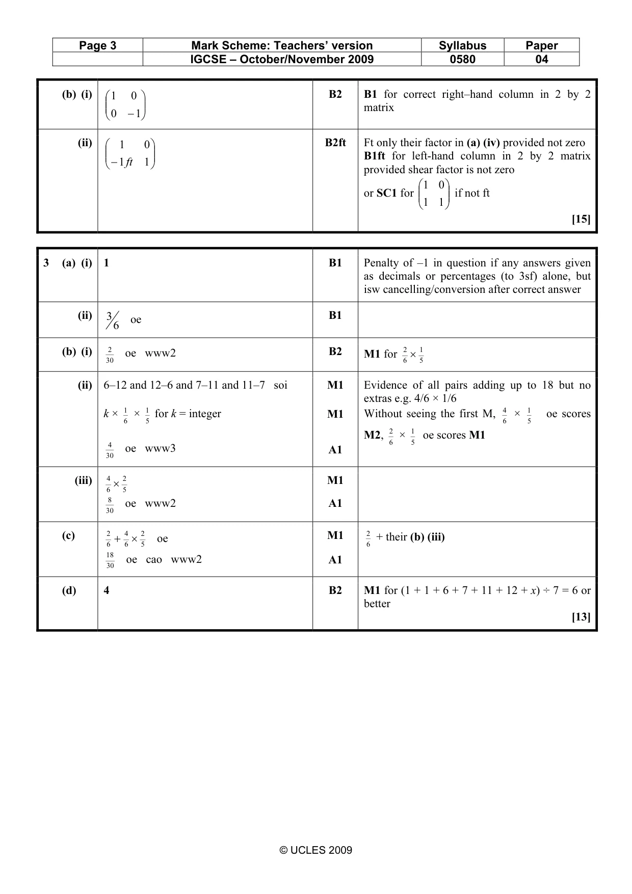 Mark scheme, page 3 of 7