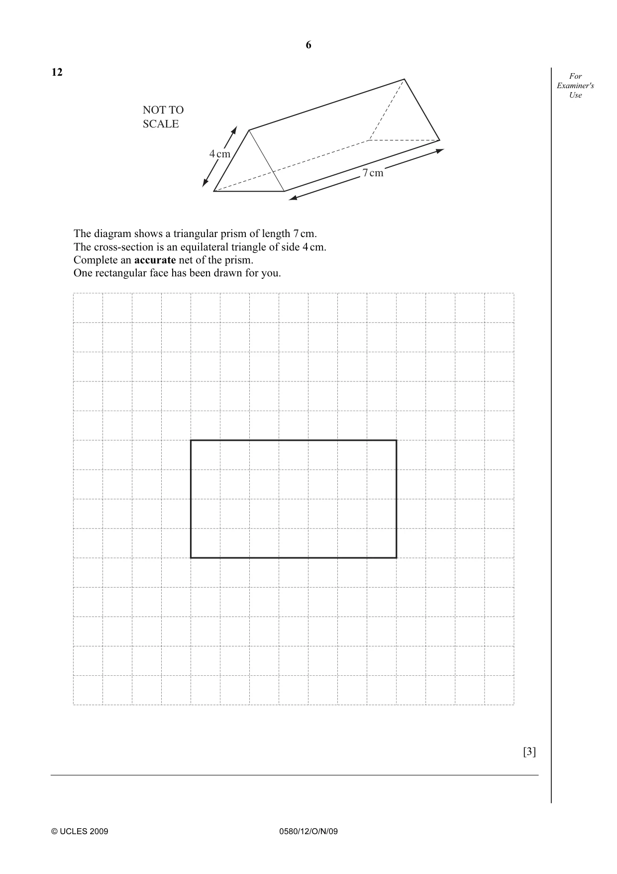 Cambridge IGCSE Mathematics 0580 2009 Oct/Nov Paper 1 · Variant 2 question paper, page 6 of 12