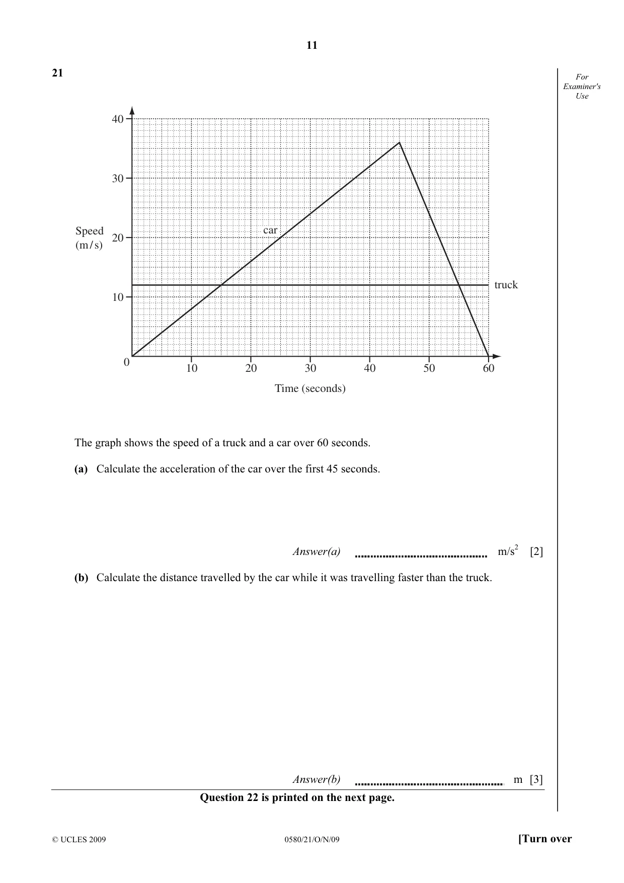 Cambridge IGCSE Mathematics 0580 2009 Oct/Nov Paper 2 · Variant 1 question paper, page 11 of 12