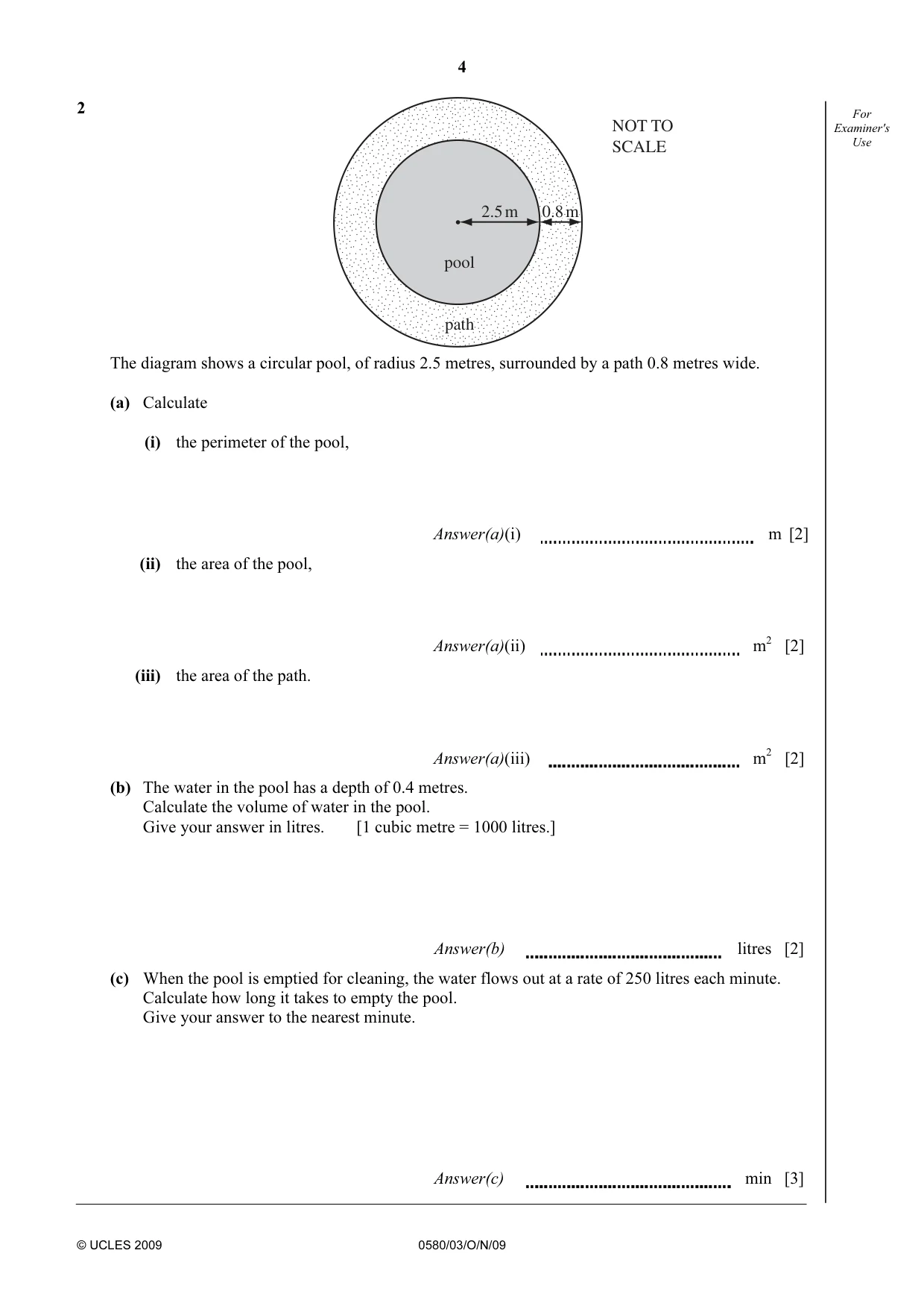 Cambridge IGCSE Mathematics 0580 2009 Oct/Nov Paper 3 · Variant 1 question paper, page 4 of 12