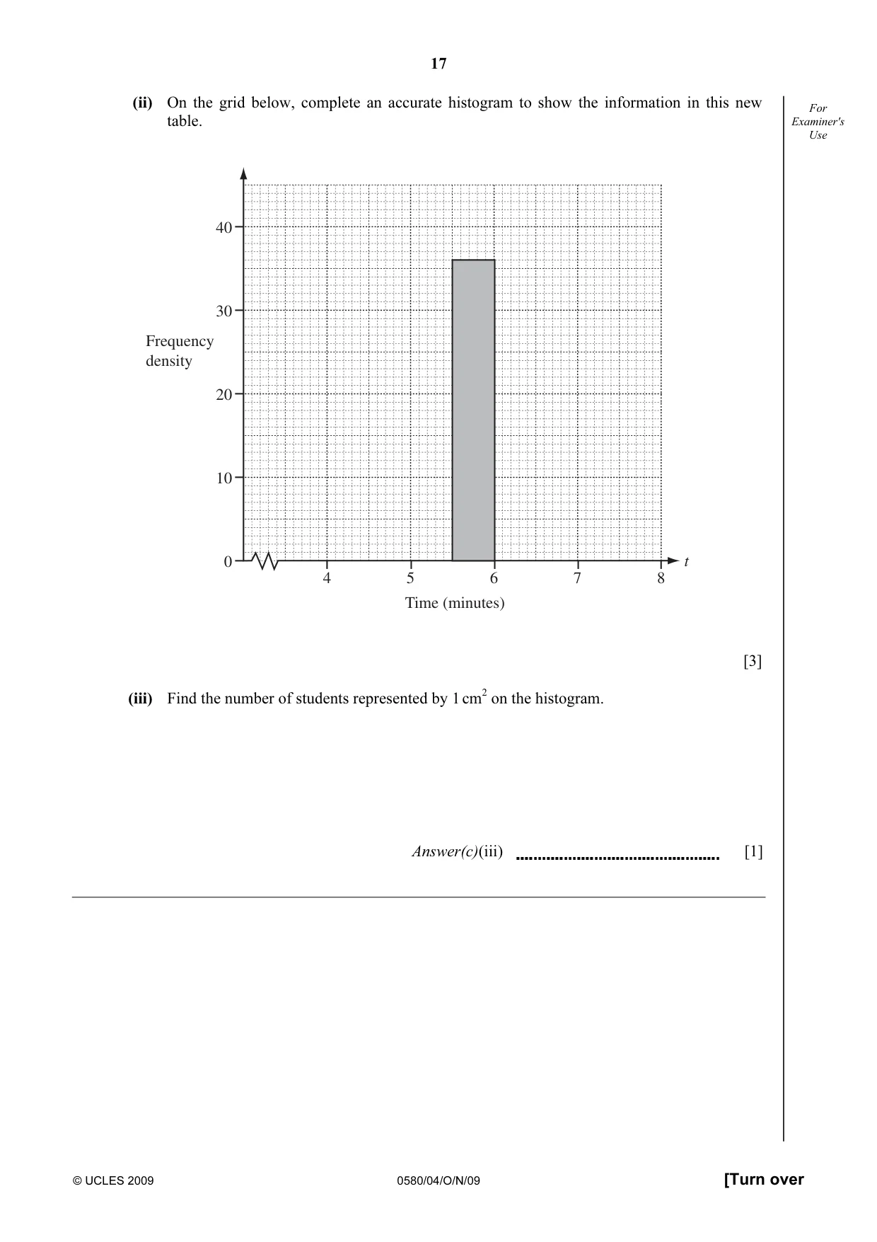 Cambridge IGCSE Mathematics 0580 2009 Oct/Nov Paper 4 · Variant 1 question paper, page 17 of 24