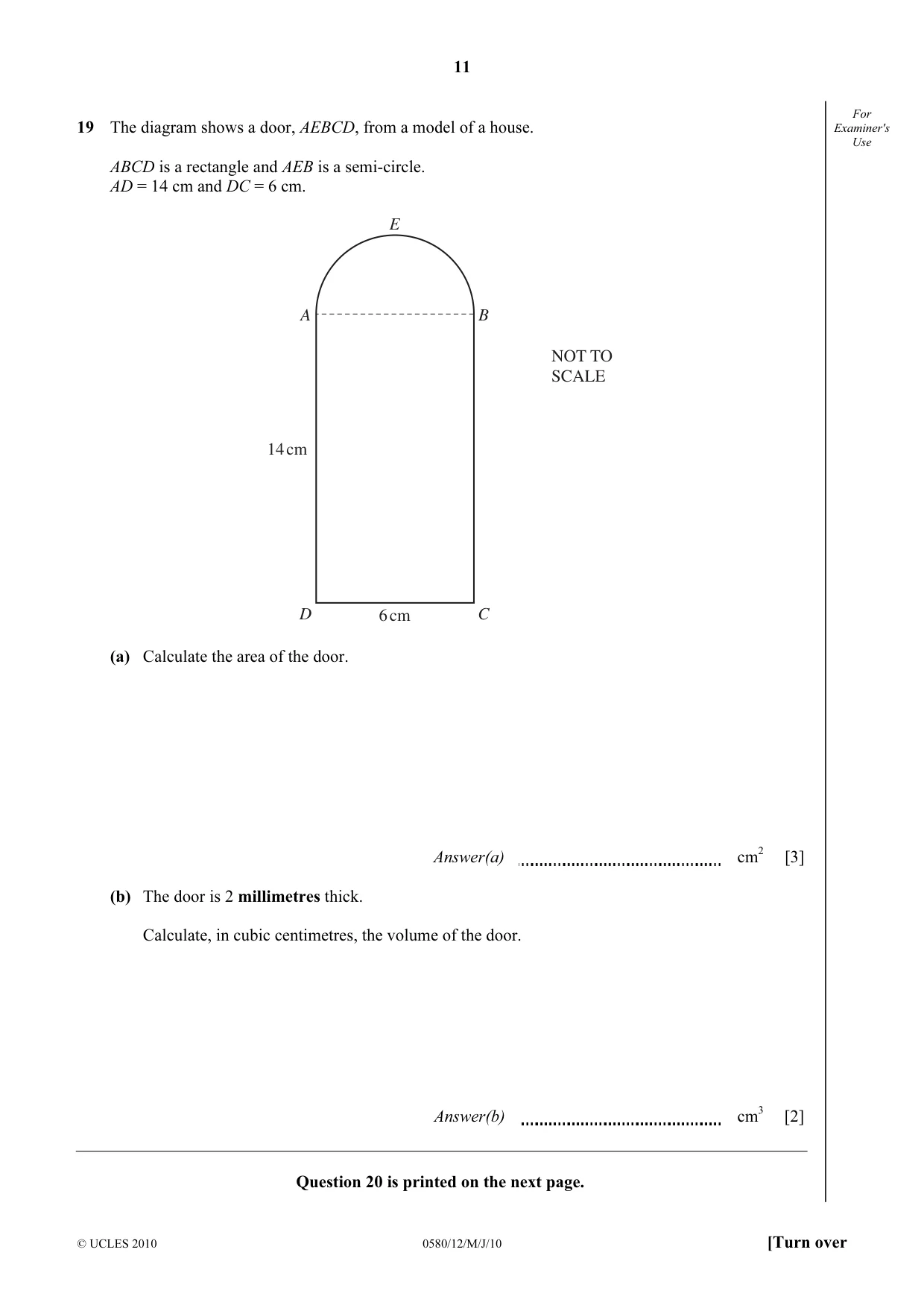 Cambridge IGCSE Mathematics 0580 2010 May/June Paper 1 · Variant 2 question paper, page 11 of 12