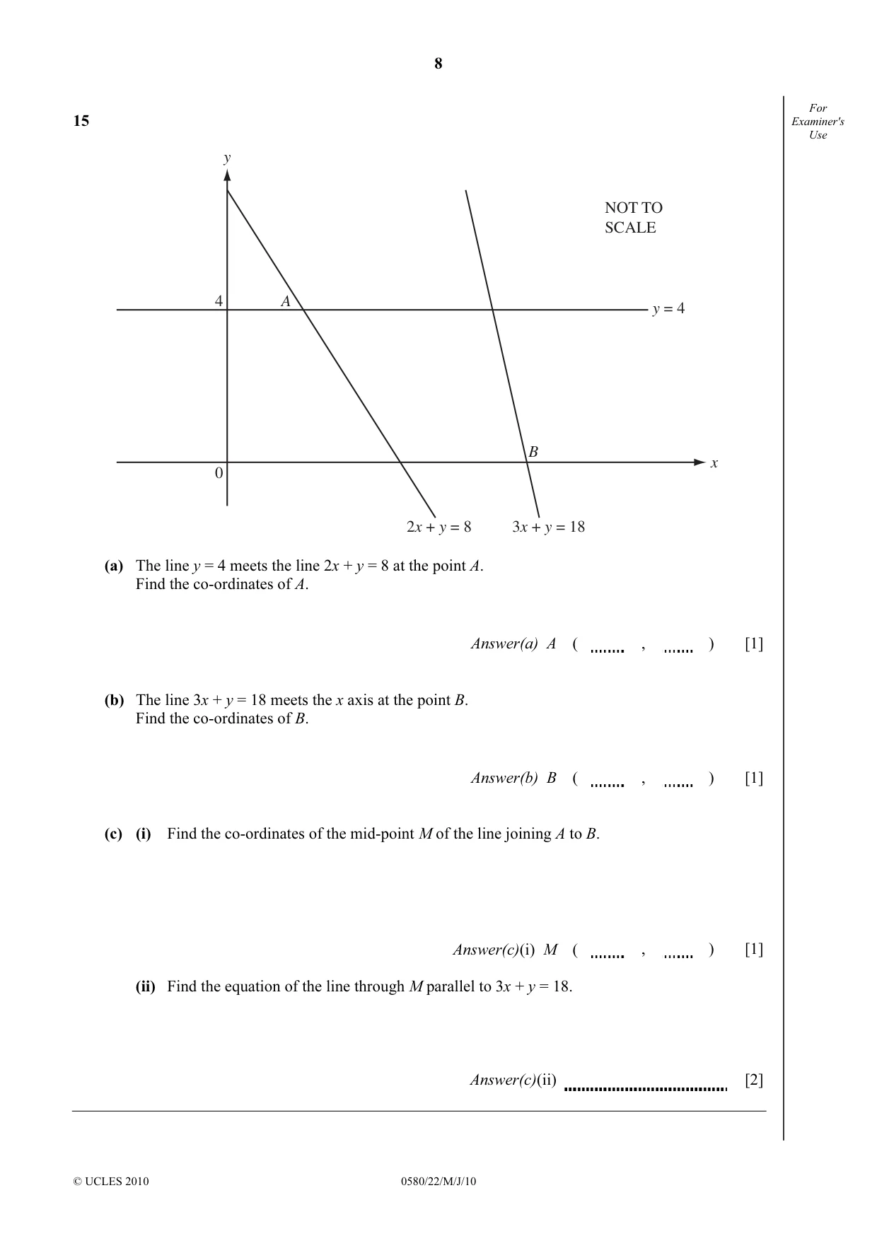 Cambridge IGCSE Mathematics 0580 2010 May/June Paper 2 · Variant 2 question paper, page 8 of 12