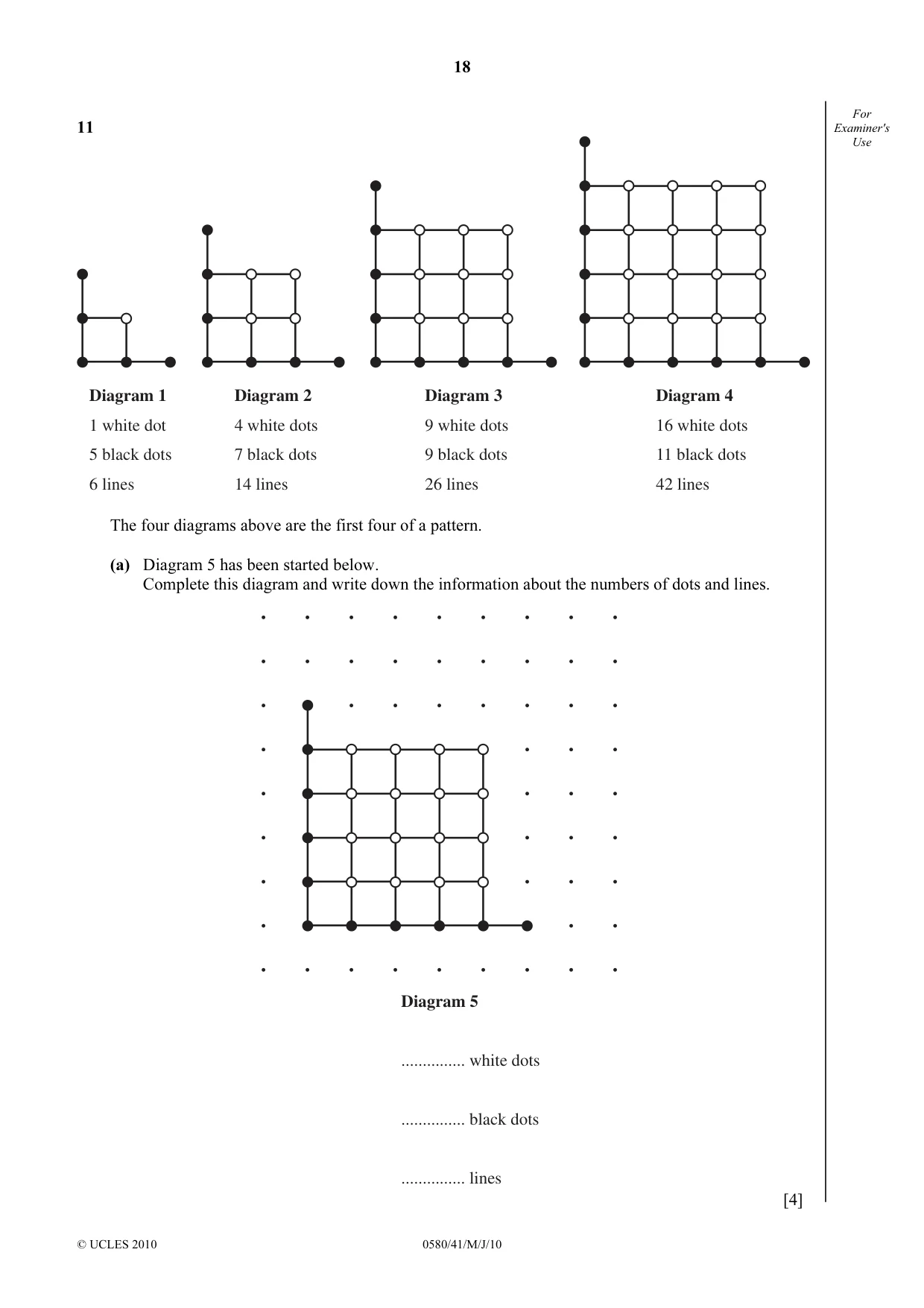 Cambridge IGCSE Mathematics 0580 2010 May/June Paper 4 · Variant 1 question paper, page 18 of 20