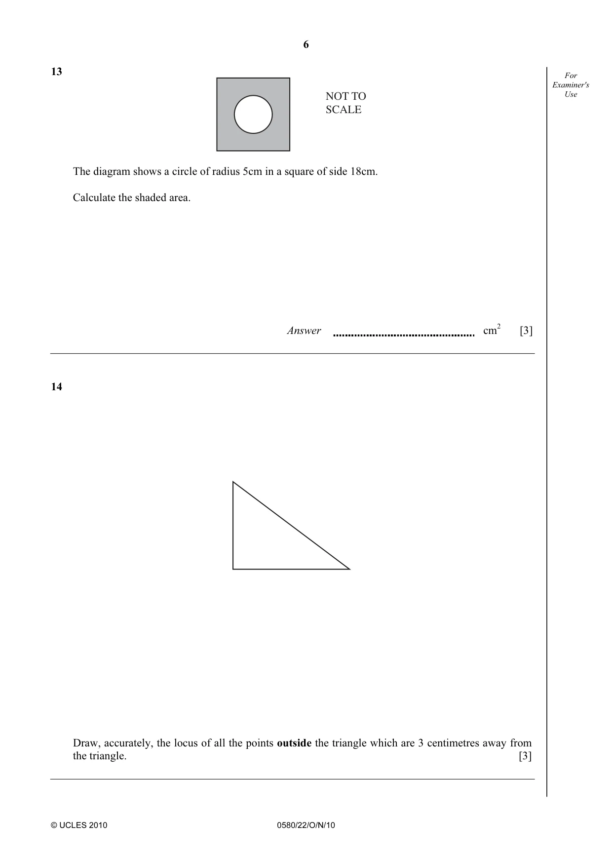 Cambridge IGCSE Mathematics 0580 2010 Oct/Nov Paper 2 · Variant 2 question paper, page 6 of 12