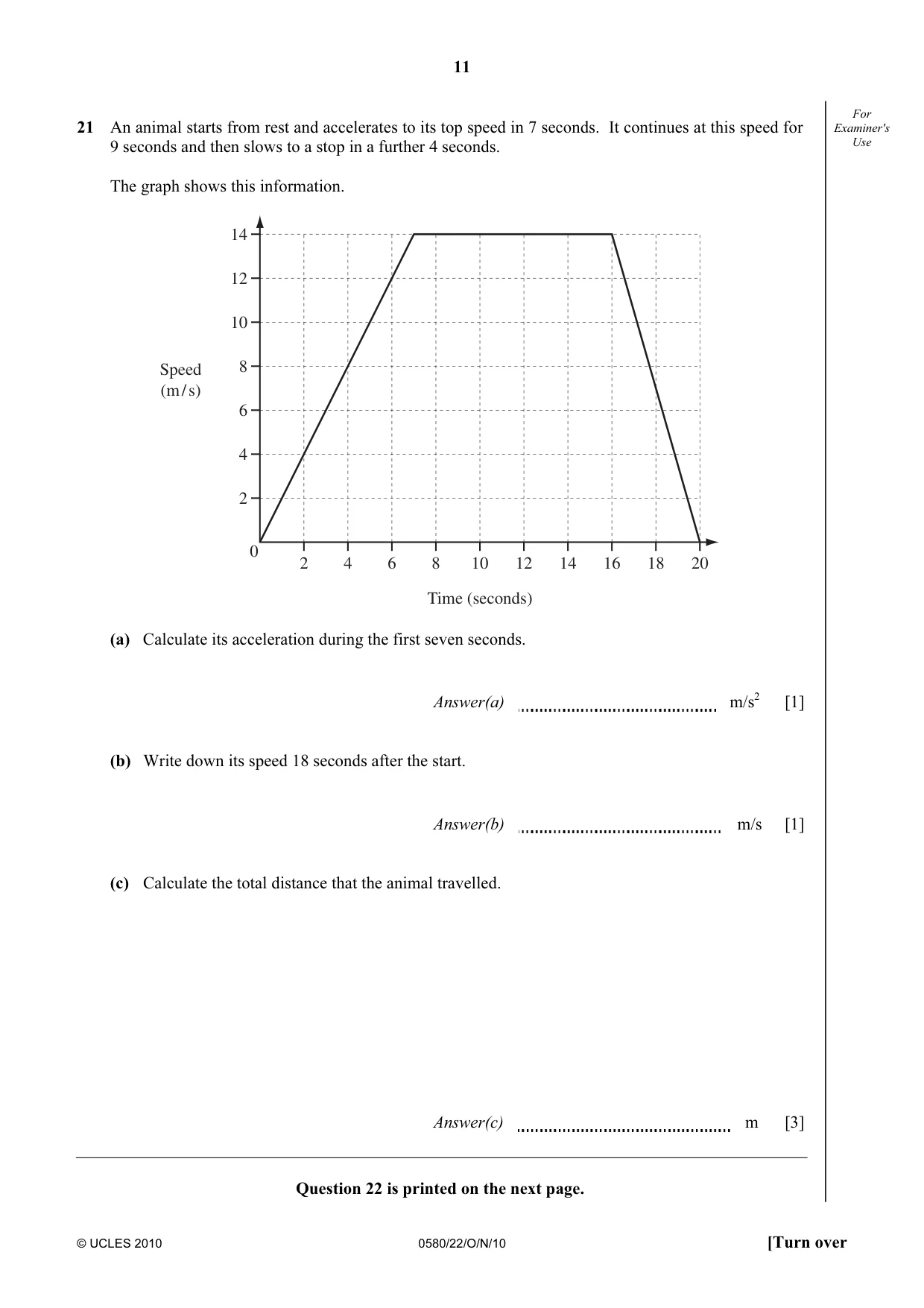 Cambridge IGCSE Mathematics 0580 2010 Oct/Nov Paper 2 · Variant 2 question paper, page 11 of 12