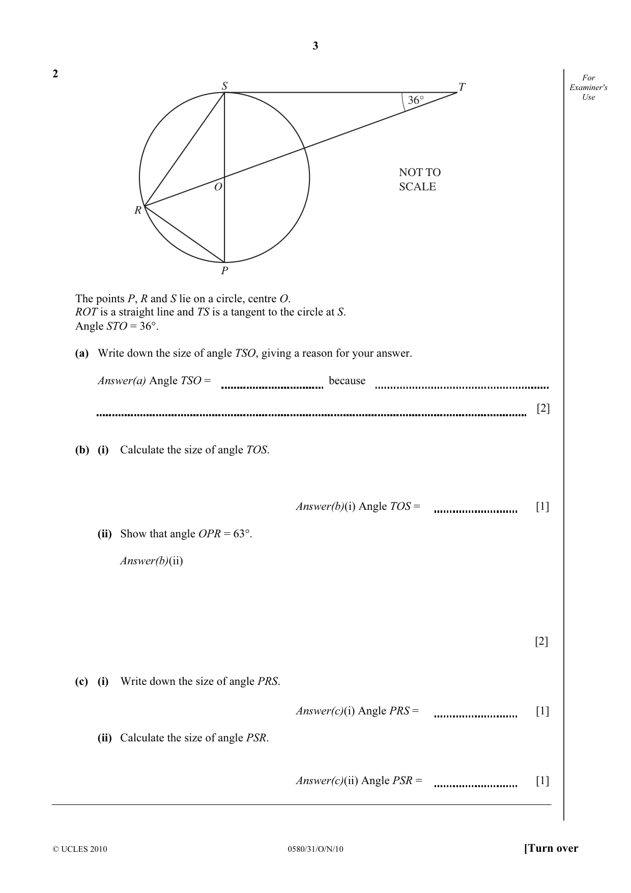 Cambridge IGCSE Mathematics 0580 2010 Oct/Nov Paper 3 · Variant 1 question paper, page 3 of 16