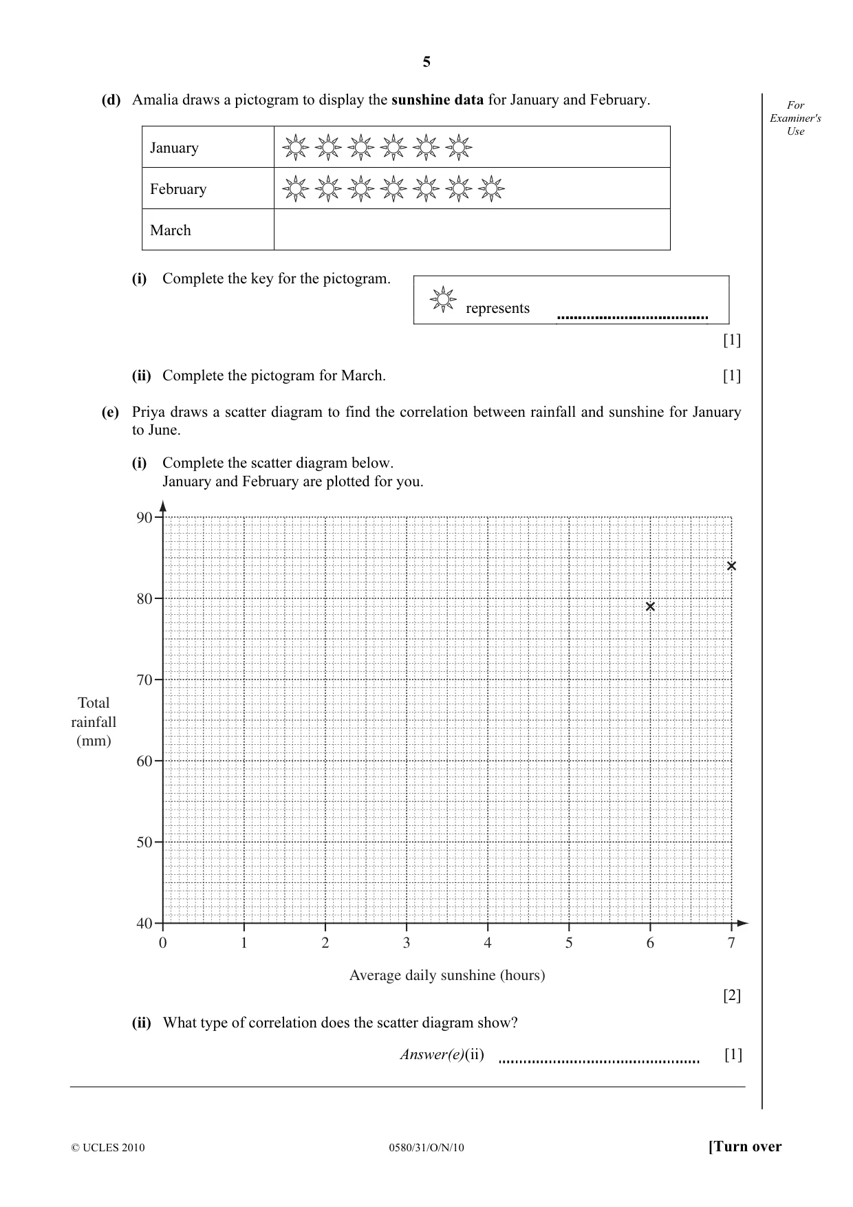 Cambridge IGCSE Mathematics 0580 2010 Oct/Nov Paper 3 · Variant 1 question paper, page 5 of 16