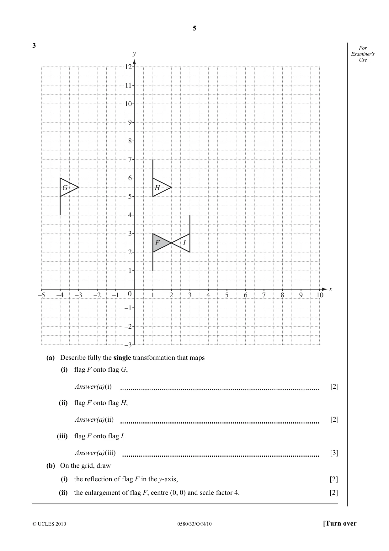 Cambridge IGCSE Mathematics 0580 2010 Oct/Nov Paper 3 · Variant 3 question paper, page 5 of 16