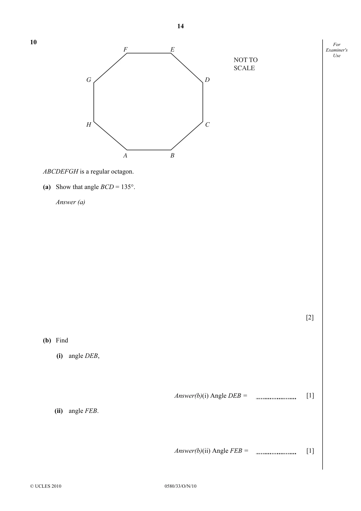Cambridge IGCSE Mathematics 0580 2010 Oct/Nov Paper 3 · Variant 3 question paper, page 14 of 16