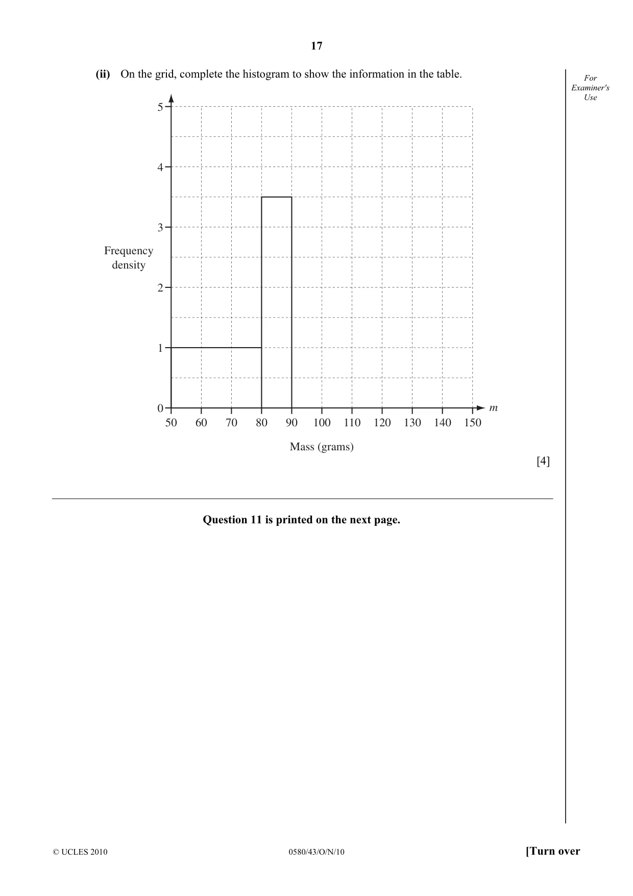 Cambridge IGCSE Mathematics 0580 2010 Oct/Nov Paper 4 · Variant 3 question paper, page 17 of 20