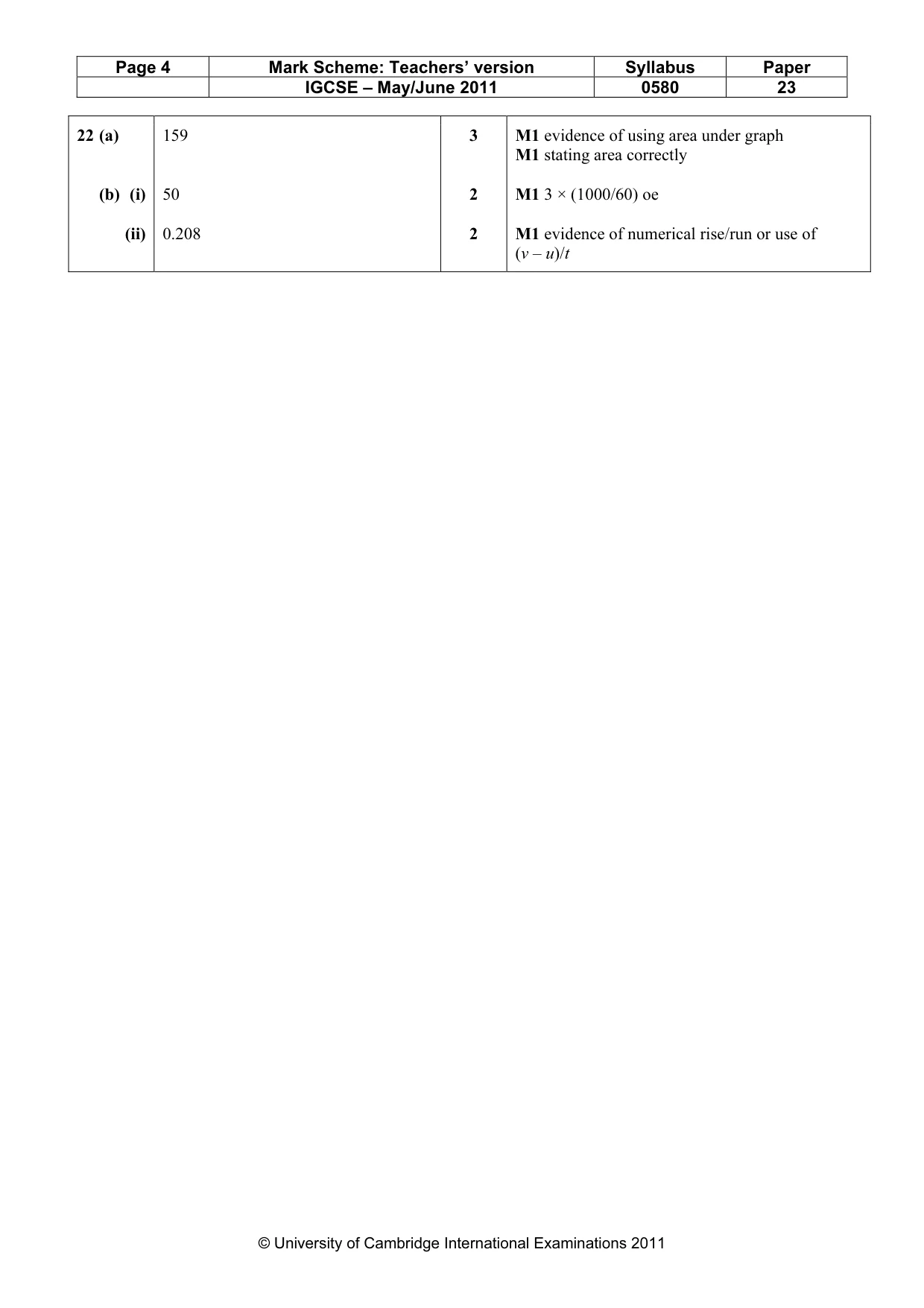 Mark scheme, page 4 of 4