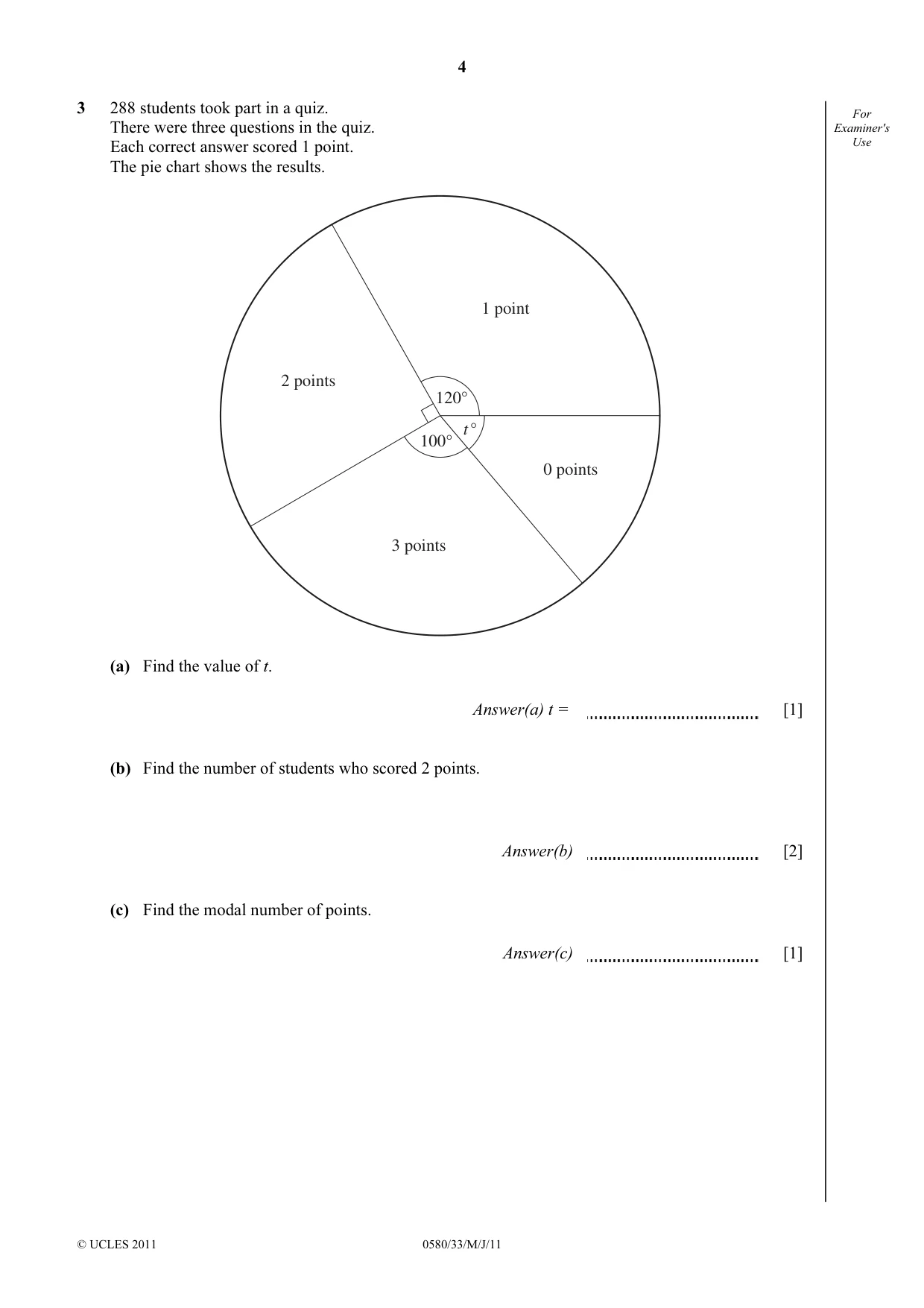 Cambridge IGCSE Mathematics 0580 2011 May/June Paper 3 · Variant 3 question paper, page 4 of 16