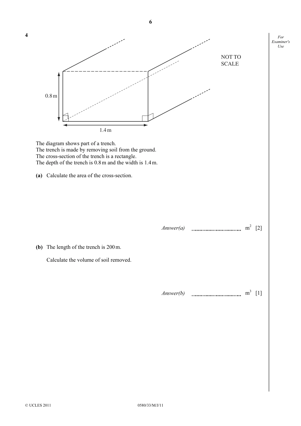 Cambridge IGCSE Mathematics 0580 2011 May/June Paper 3 · Variant 3 question paper, page 6 of 16