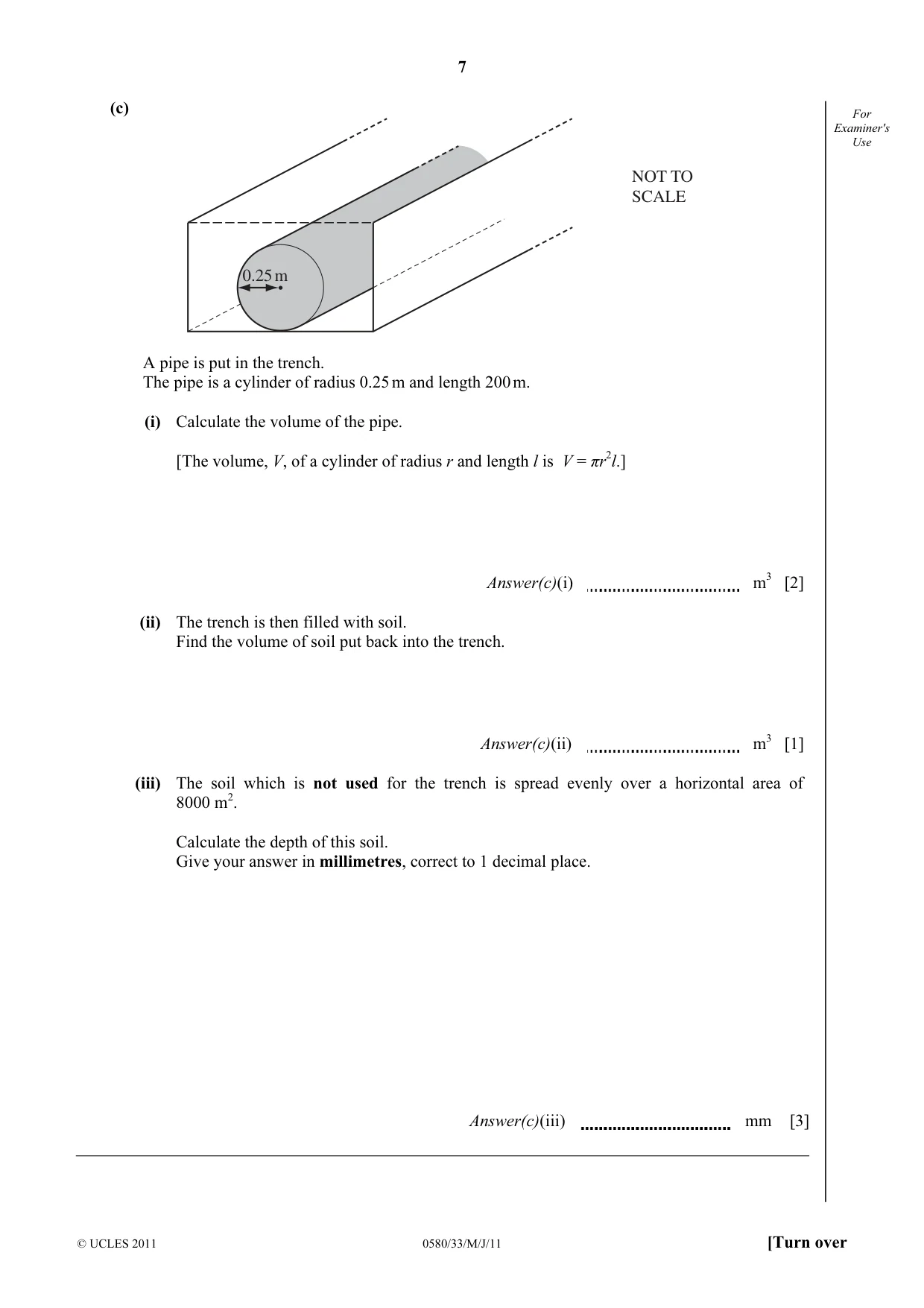 Cambridge IGCSE Mathematics 0580 2011 May/June Paper 3 · Variant 3 question paper, page 7 of 16