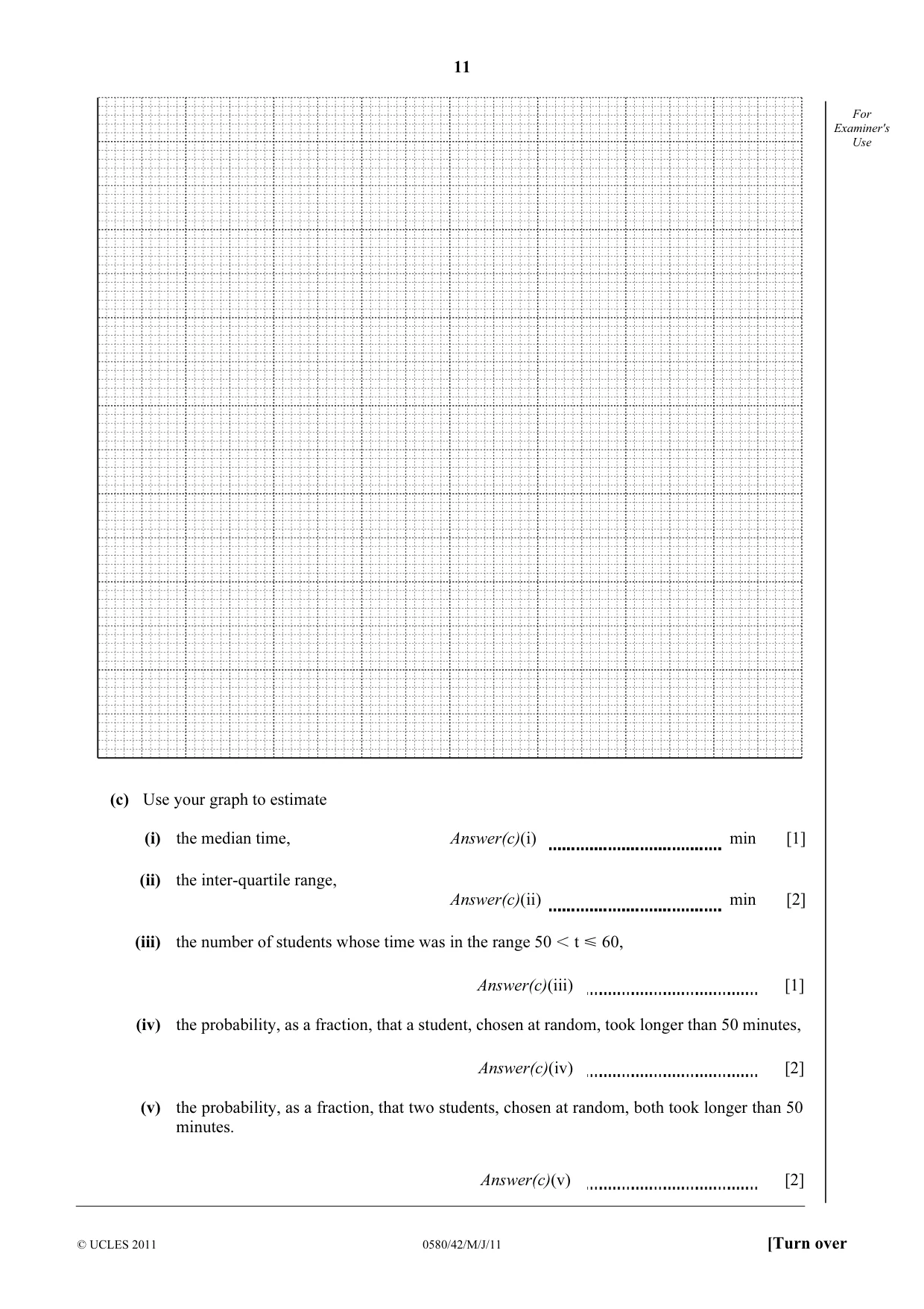 Cambridge IGCSE Mathematics 0580 2011 May/June Paper 4 · Variant 2 question paper, page 11 of 16