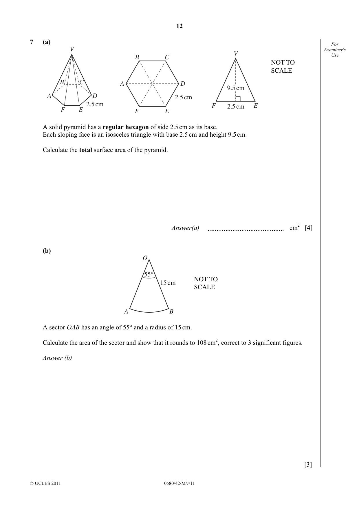 Cambridge IGCSE Mathematics 0580 2011 May/June Paper 4 · Variant 2 question paper, page 12 of 16