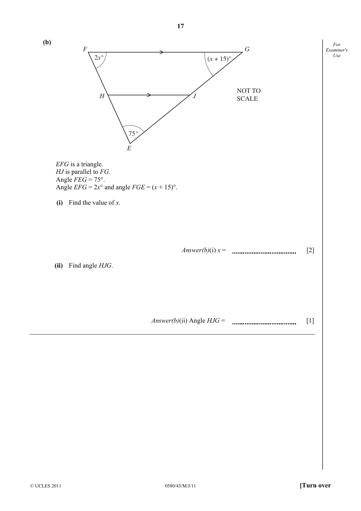 Cambridge IGCSE Mathematics 0580 2011 May/June Paper 4 · Variant 3 question paper, page 17 of 20
