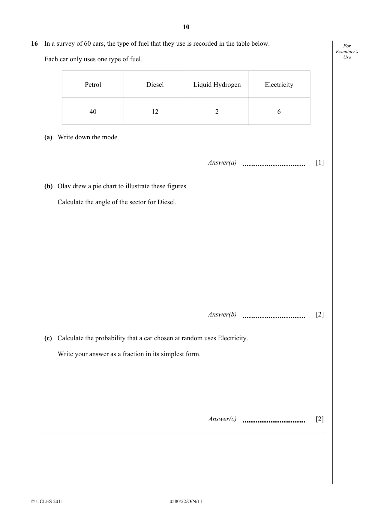 Cambridge IGCSE Mathematics 0580 2011 Oct/Nov Paper 2 · Variant 2 question paper, page 10 of 12