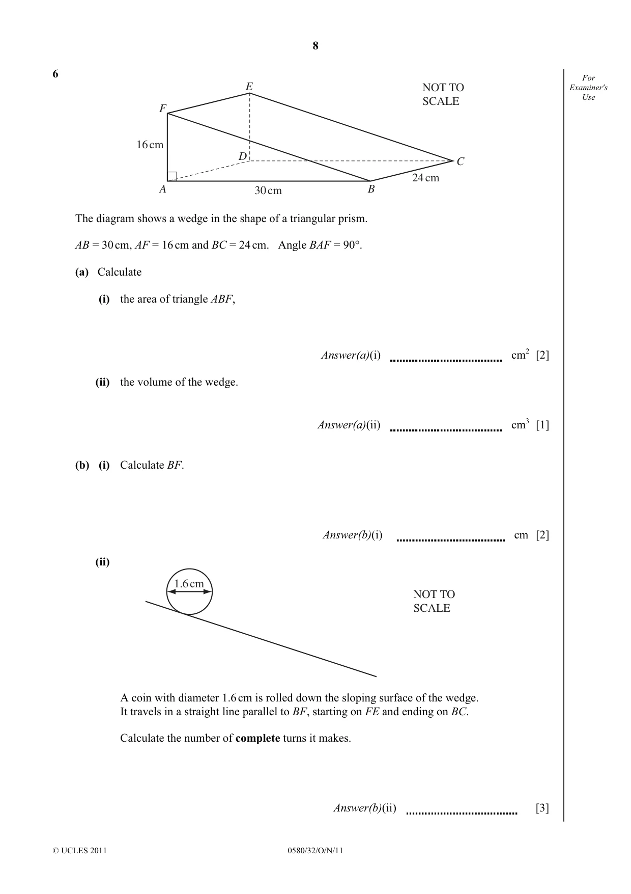 Cambridge IGCSE Mathematics 0580 2011 Oct/Nov Paper 3 · Variant 2 question paper, page 8 of 16