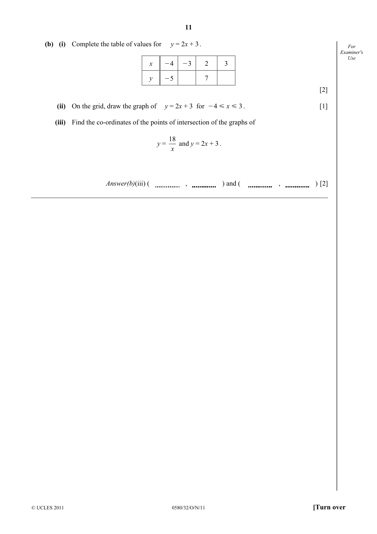 Cambridge IGCSE Mathematics 0580 2011 Oct/Nov Paper 3 · Variant 2 question paper, page 11 of 16