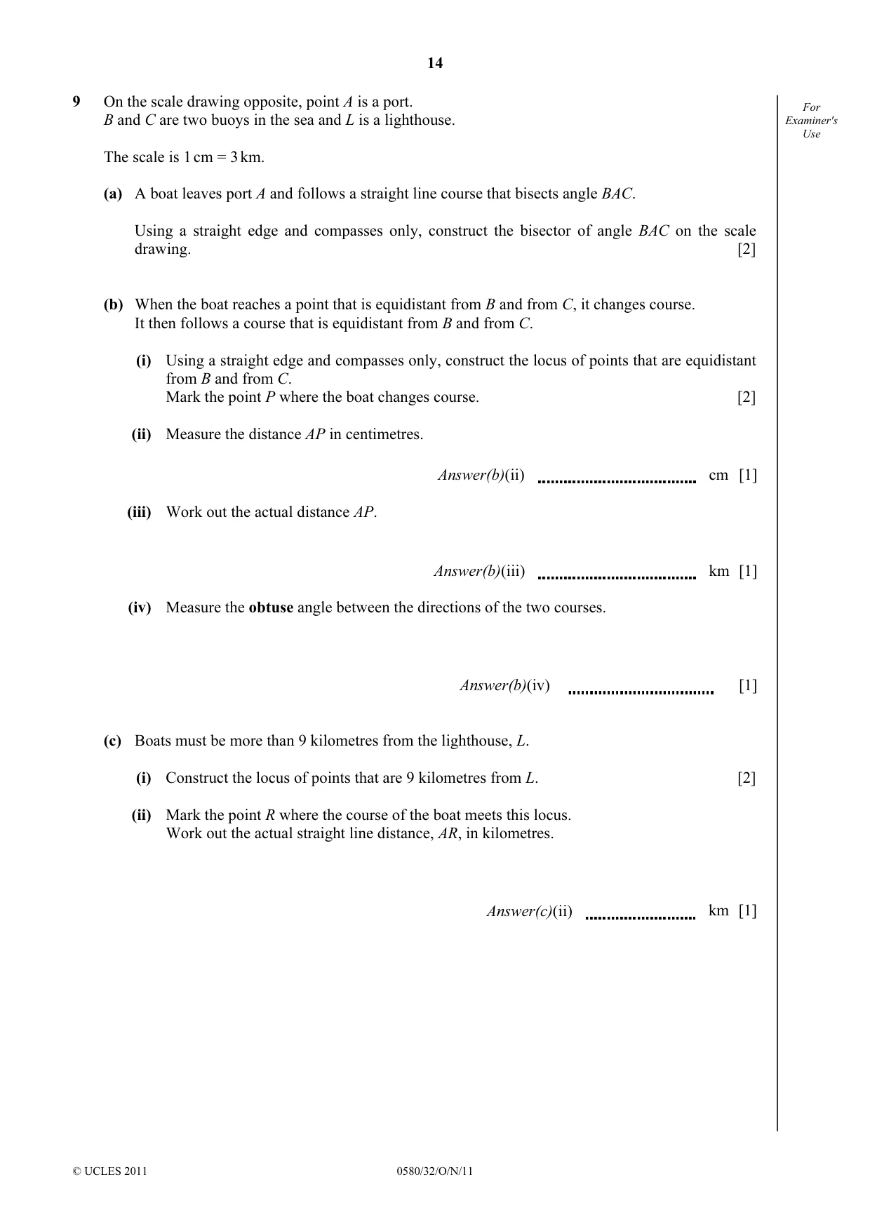 Cambridge IGCSE Mathematics 0580 2011 Oct/Nov Paper 3 · Variant 2 question paper, page 14 of 16