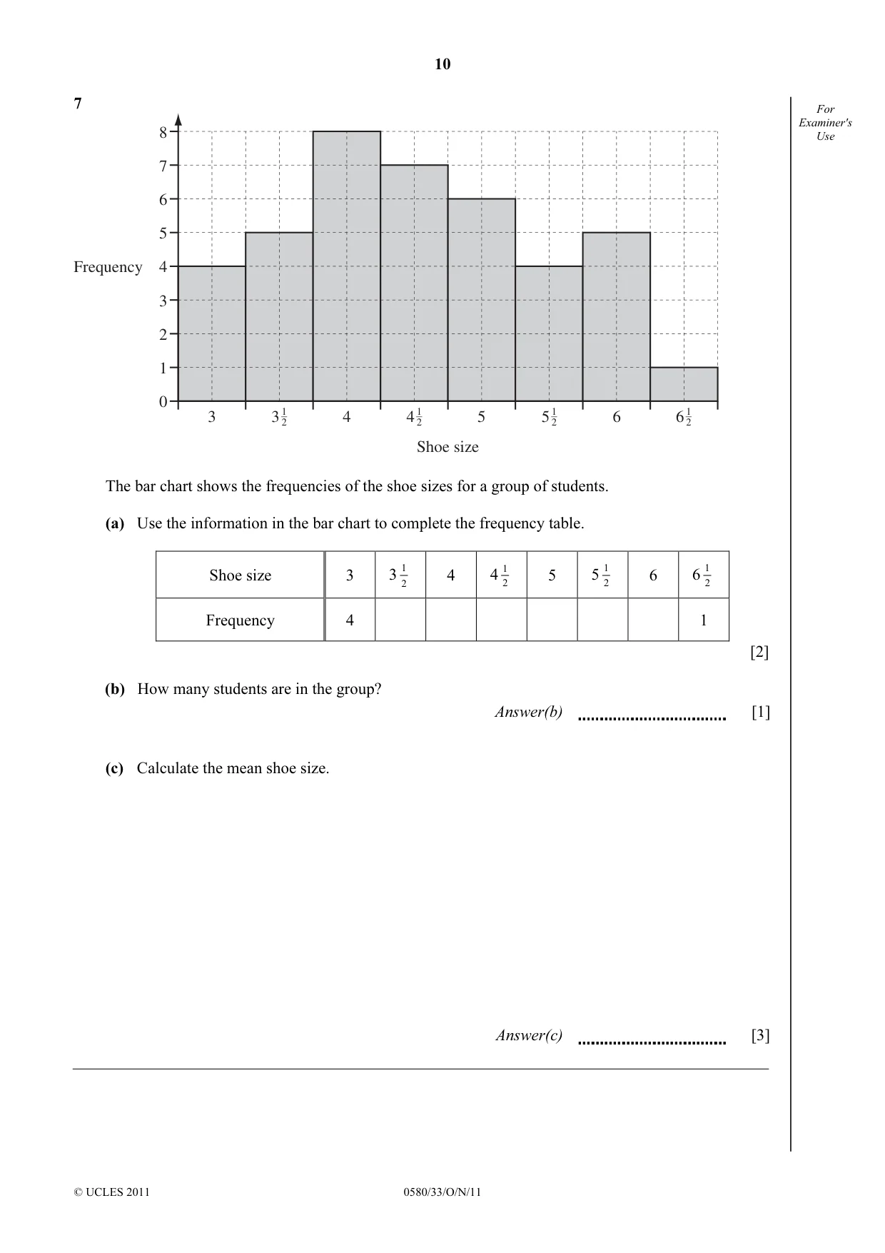 Cambridge IGCSE Mathematics 0580 2011 Oct/Nov Paper 3 · Variant 3 question paper, page 10 of 16