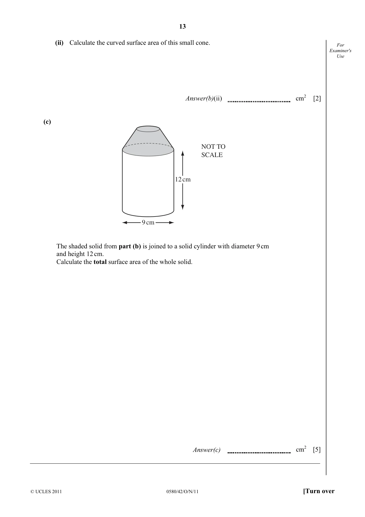 Cambridge IGCSE Mathematics 0580 2011 Oct/Nov Paper 4 · Variant 2 question paper, page 13 of 20
