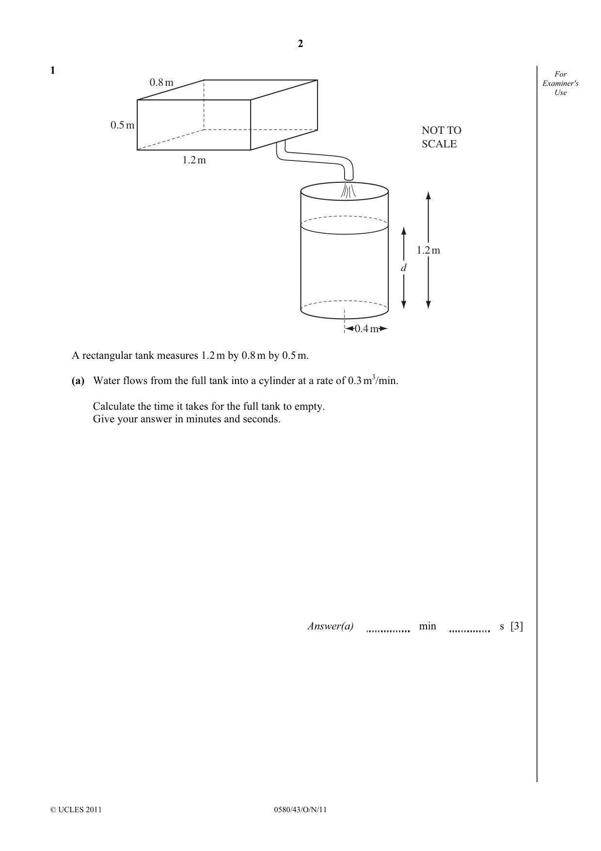 Cambridge IGCSE Mathematics 0580 2011 Oct/Nov Paper 4 · Variant 3 question paper, page 2 of 20
